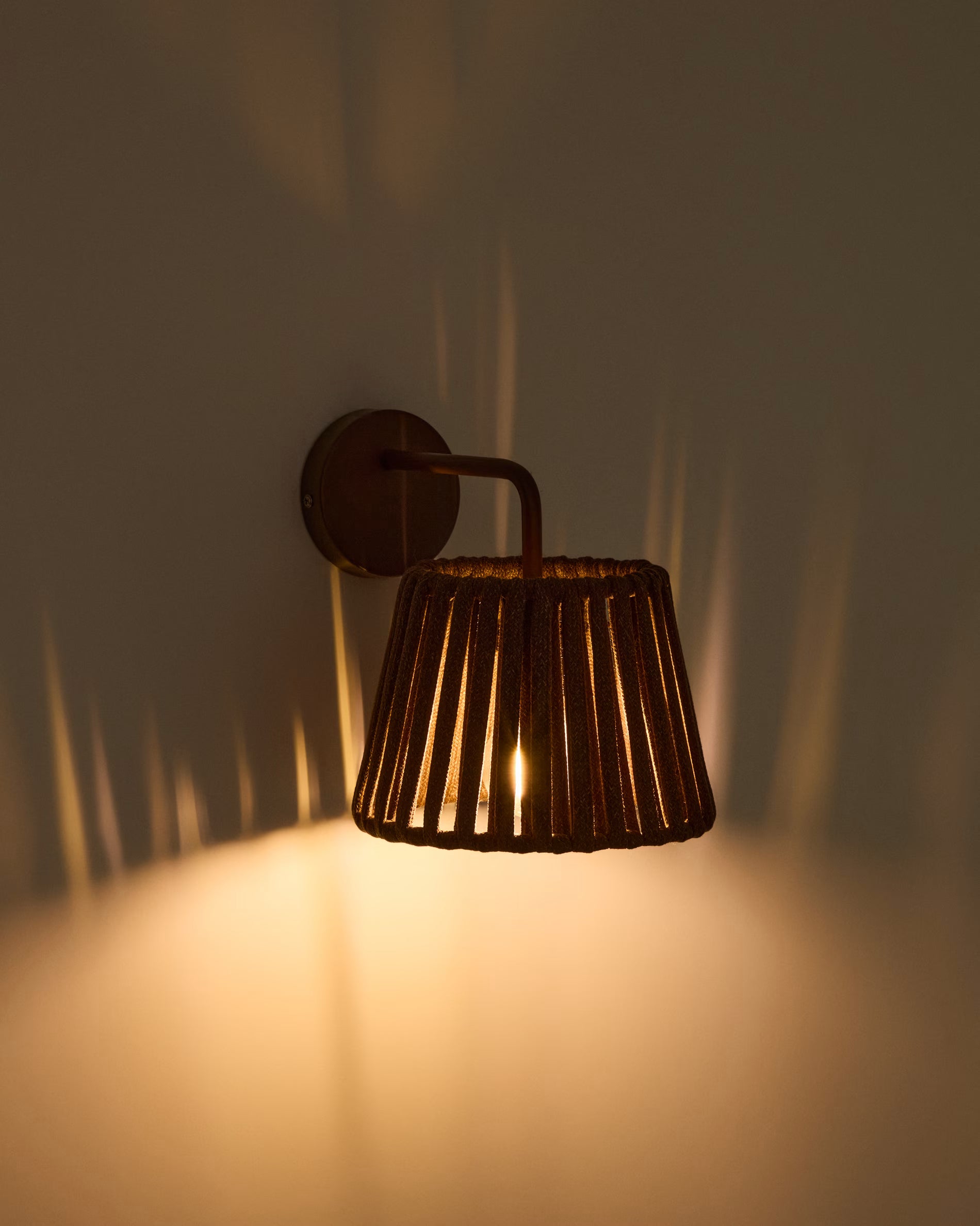 Solar Wall Garden Lamp ALDET Brown