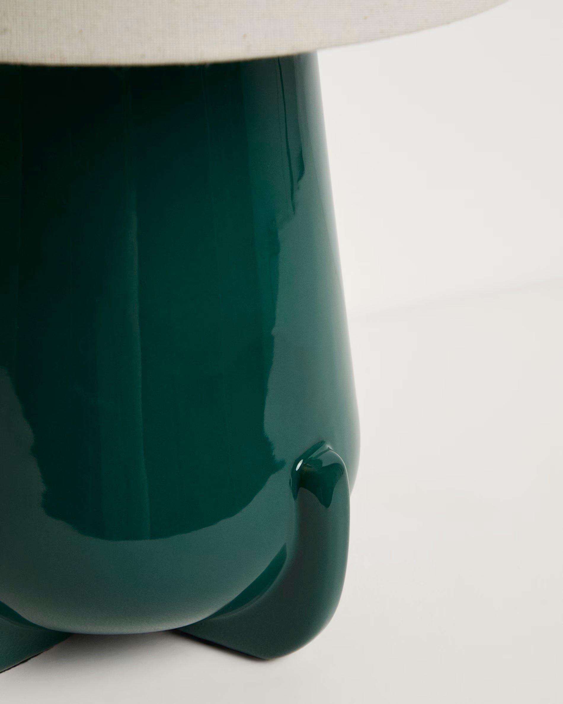 ODRA Beige Table Lamp with Green Base
