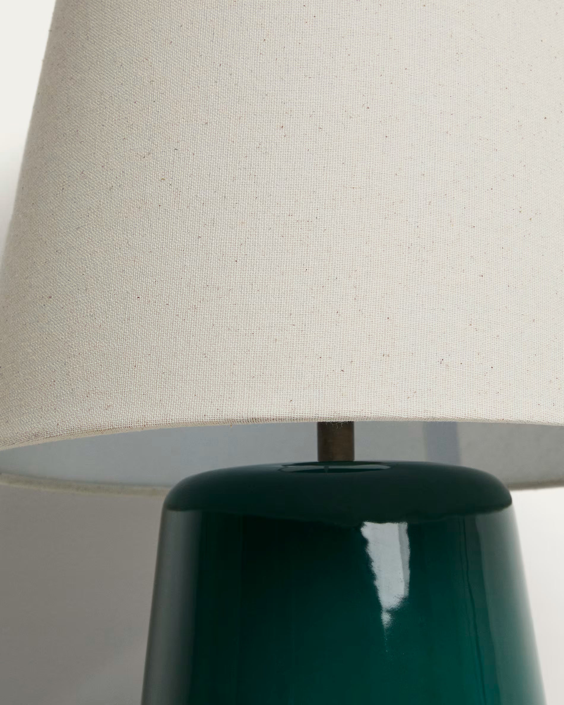 ODRA Beige Table Lamp with Green Base