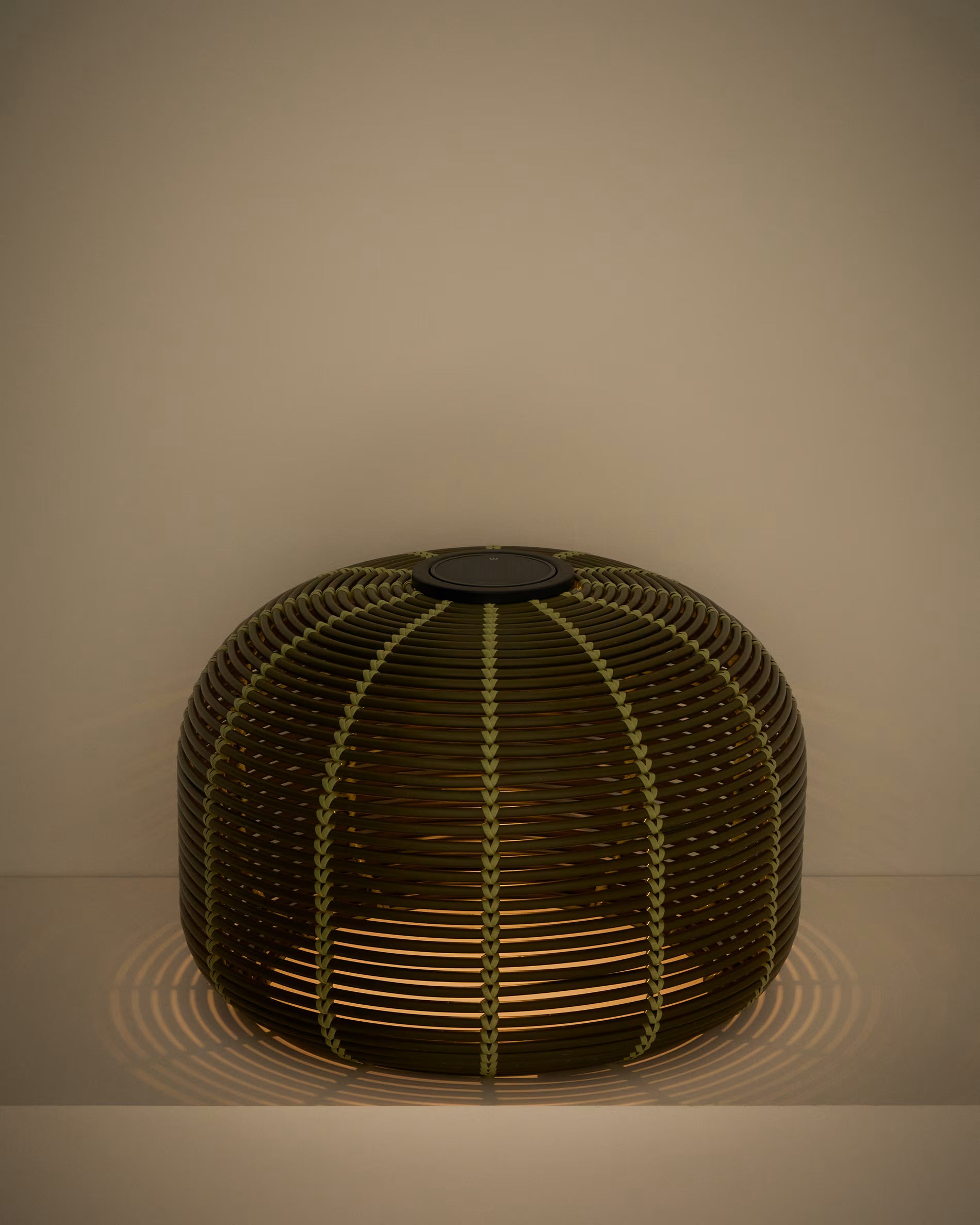 GAROINA Green Synthetic Rattan Solar Garden Lamp