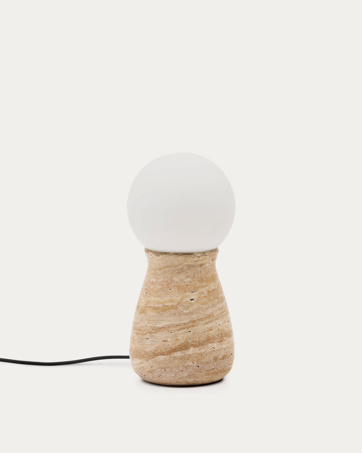 Lampa stołowa OKENI trawertyn i szkło – ujęcie 6