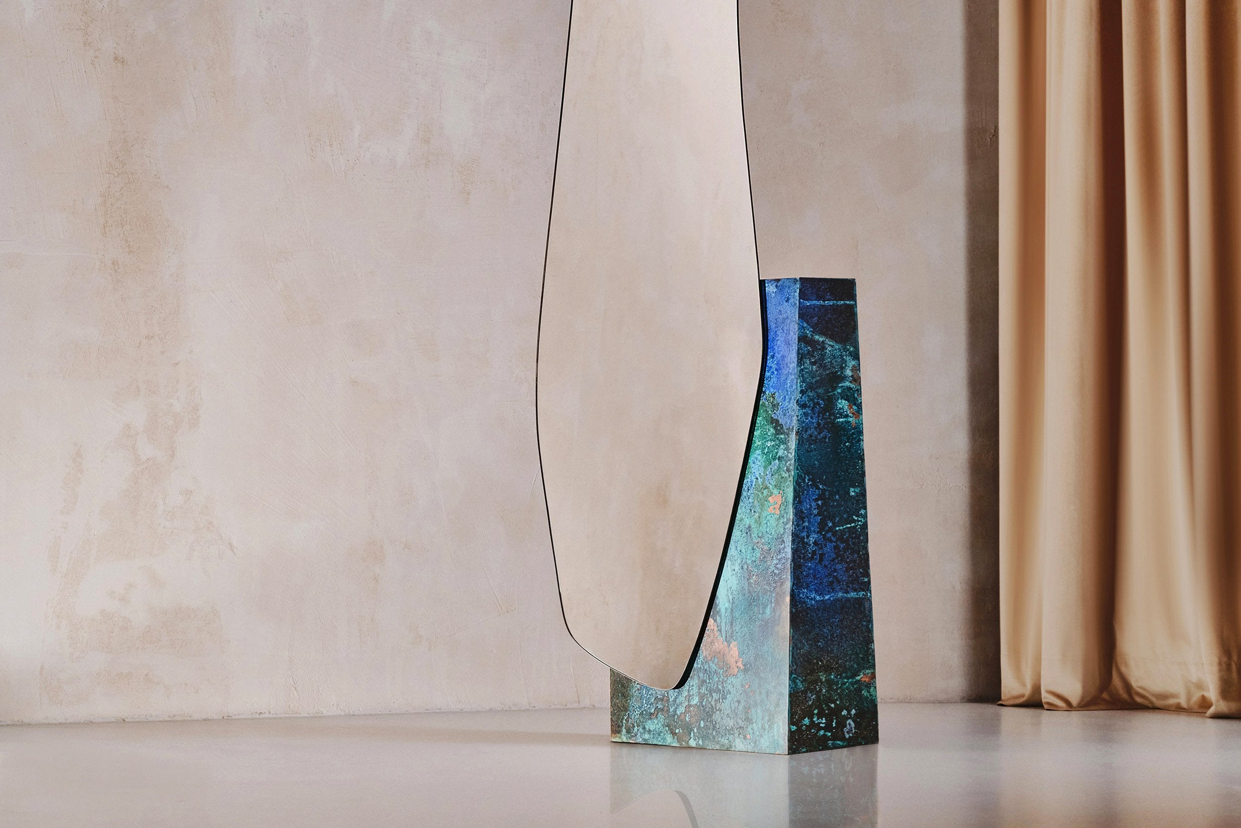 LAKE 5 Floor Mirror - LIMITED EDITION oxidized copper