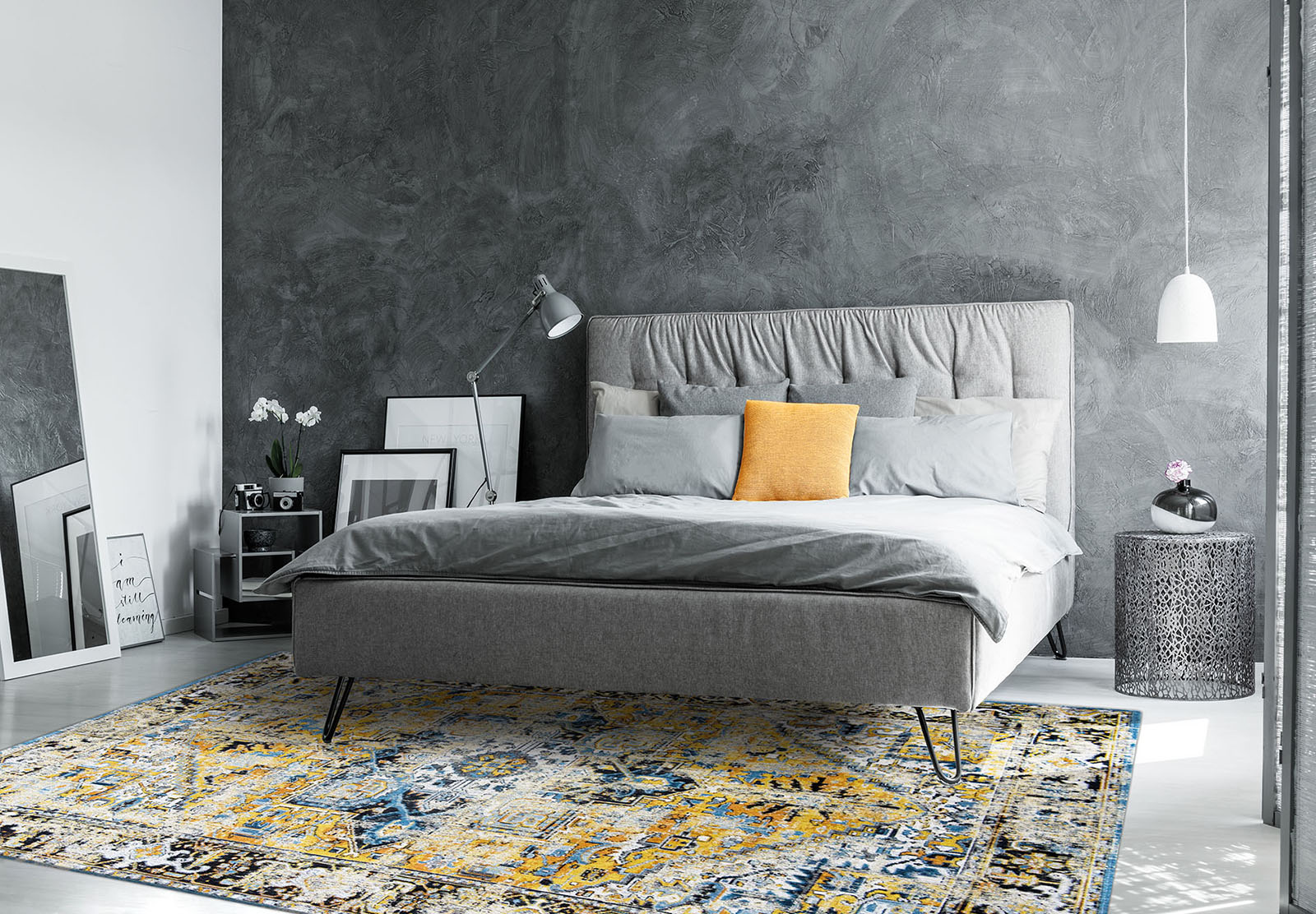 Heriz Amir Gold yellow-blue rug
