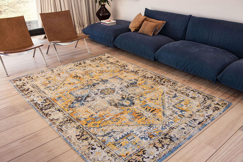 Heriz Amir Gold yellow-blue rug