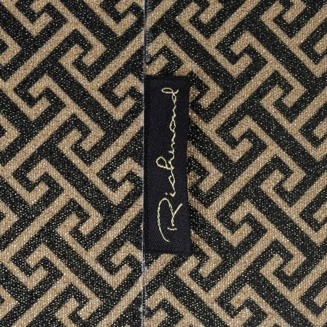 Rechteckiger GEO Schirm schwarz mit beige