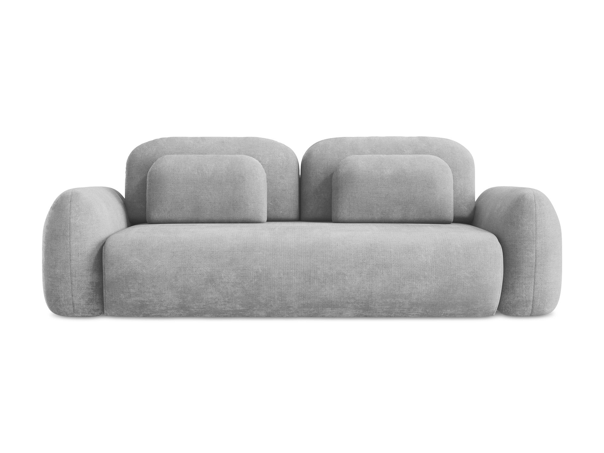 3-Seater Sofa with Sleeping Function LOHI Light Gray Chenille