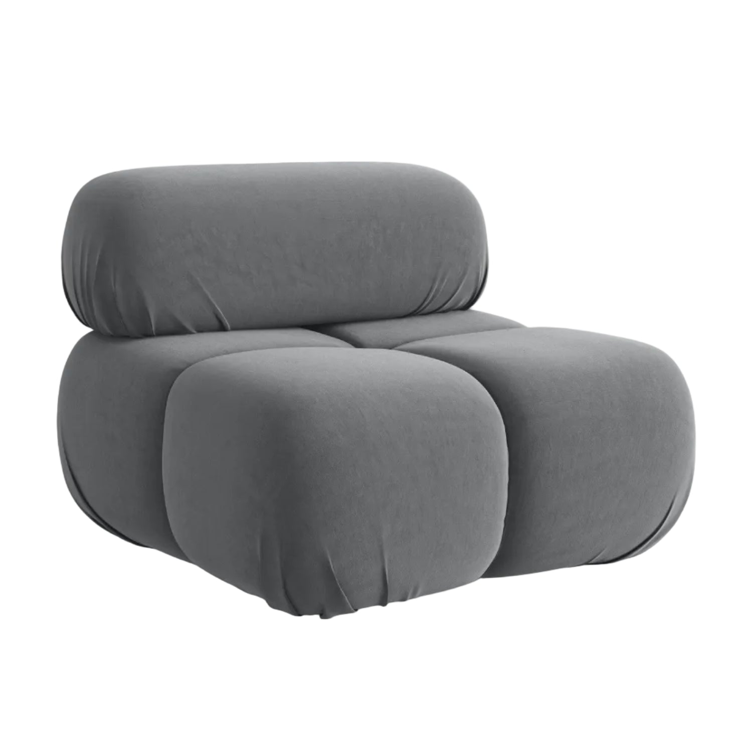 Armchair / velvet module LOKUA steel gray