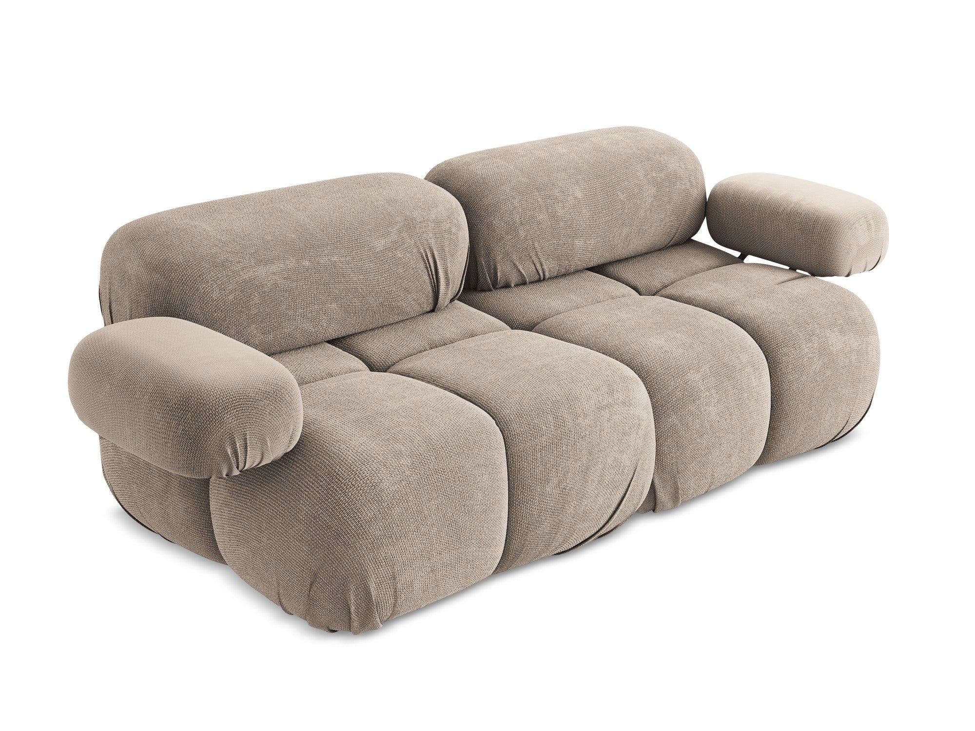 Modular 2-Seater Sofa LOKUA Dark Beige Chenille