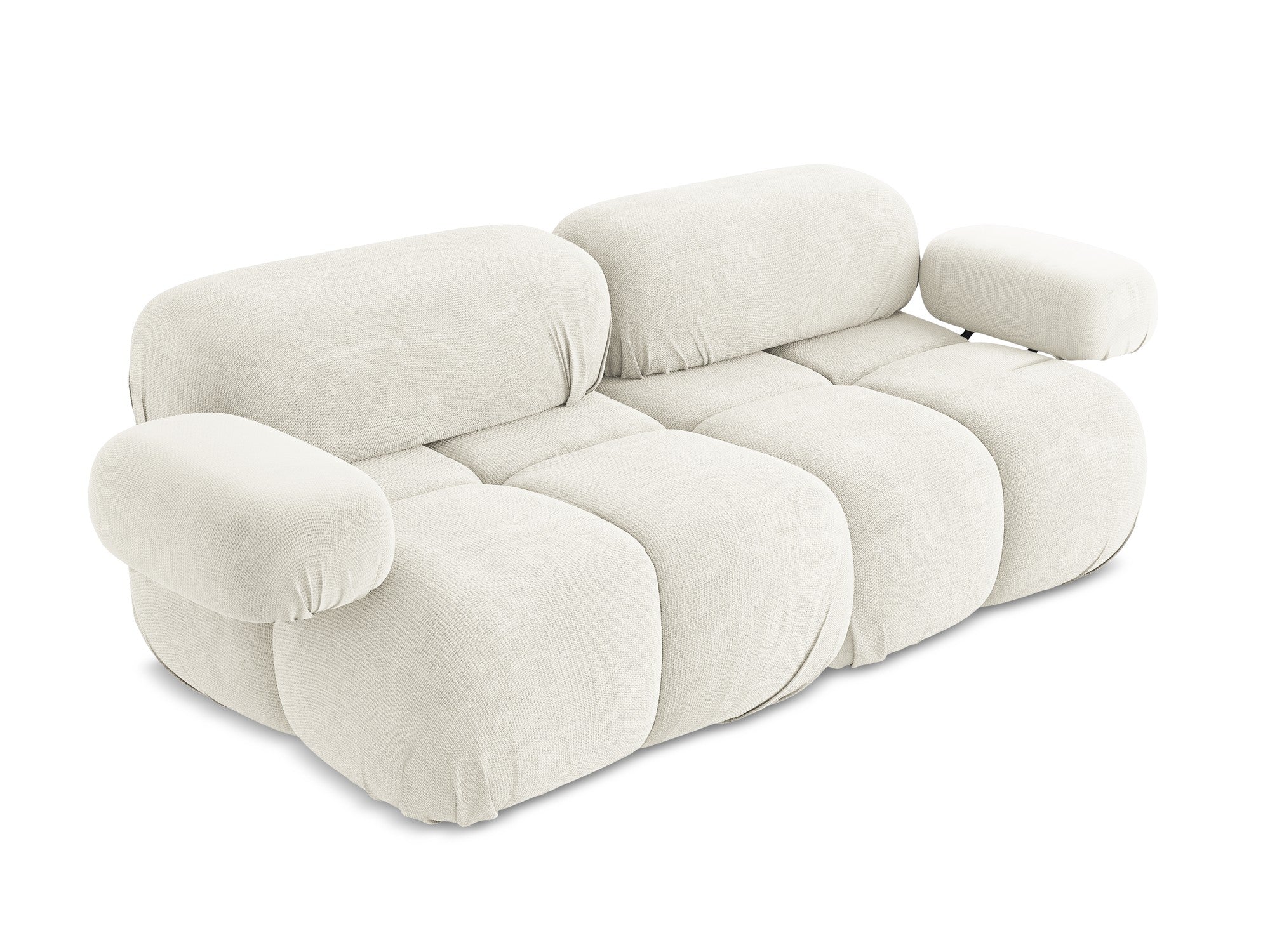 Modular 2-Seater Sofa LOKUA White Chenille