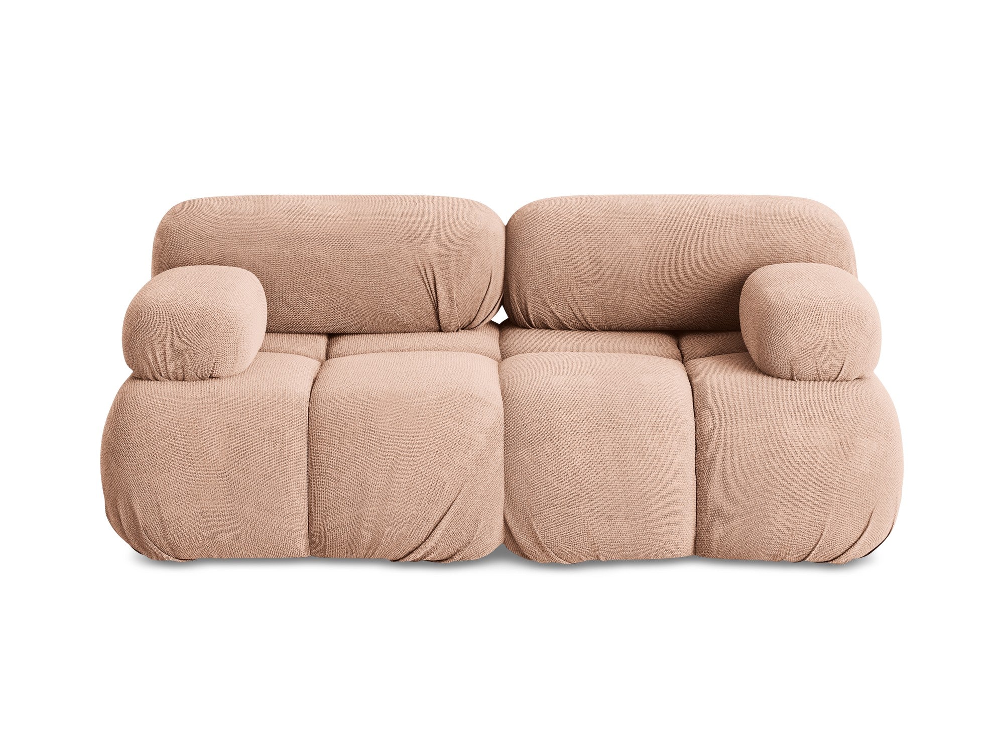Modular 2-Seater Sofa LOKUA Peach Chenille
