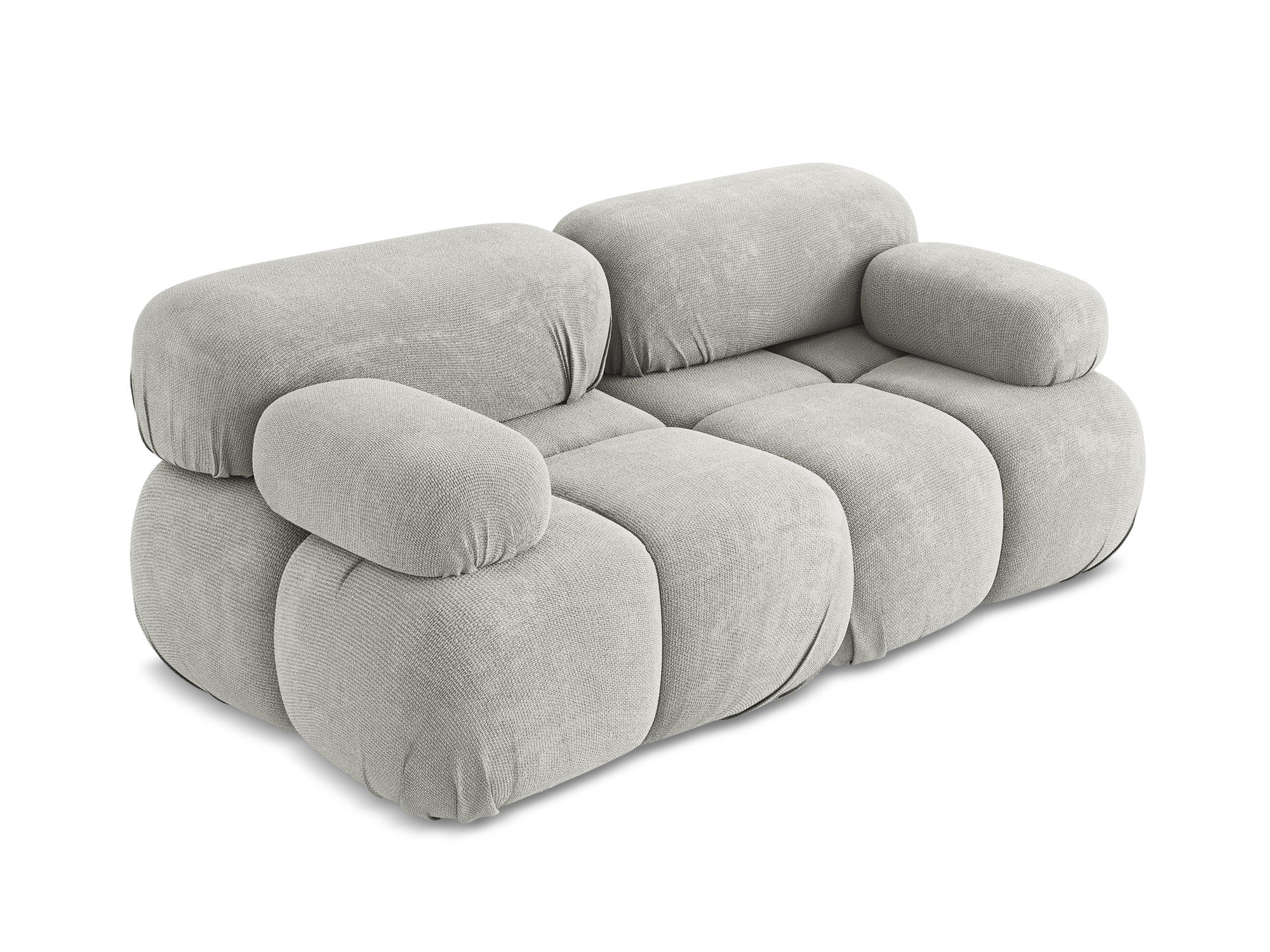 Modular 2-Seater Sofa LOKUA Light Gray Chenille