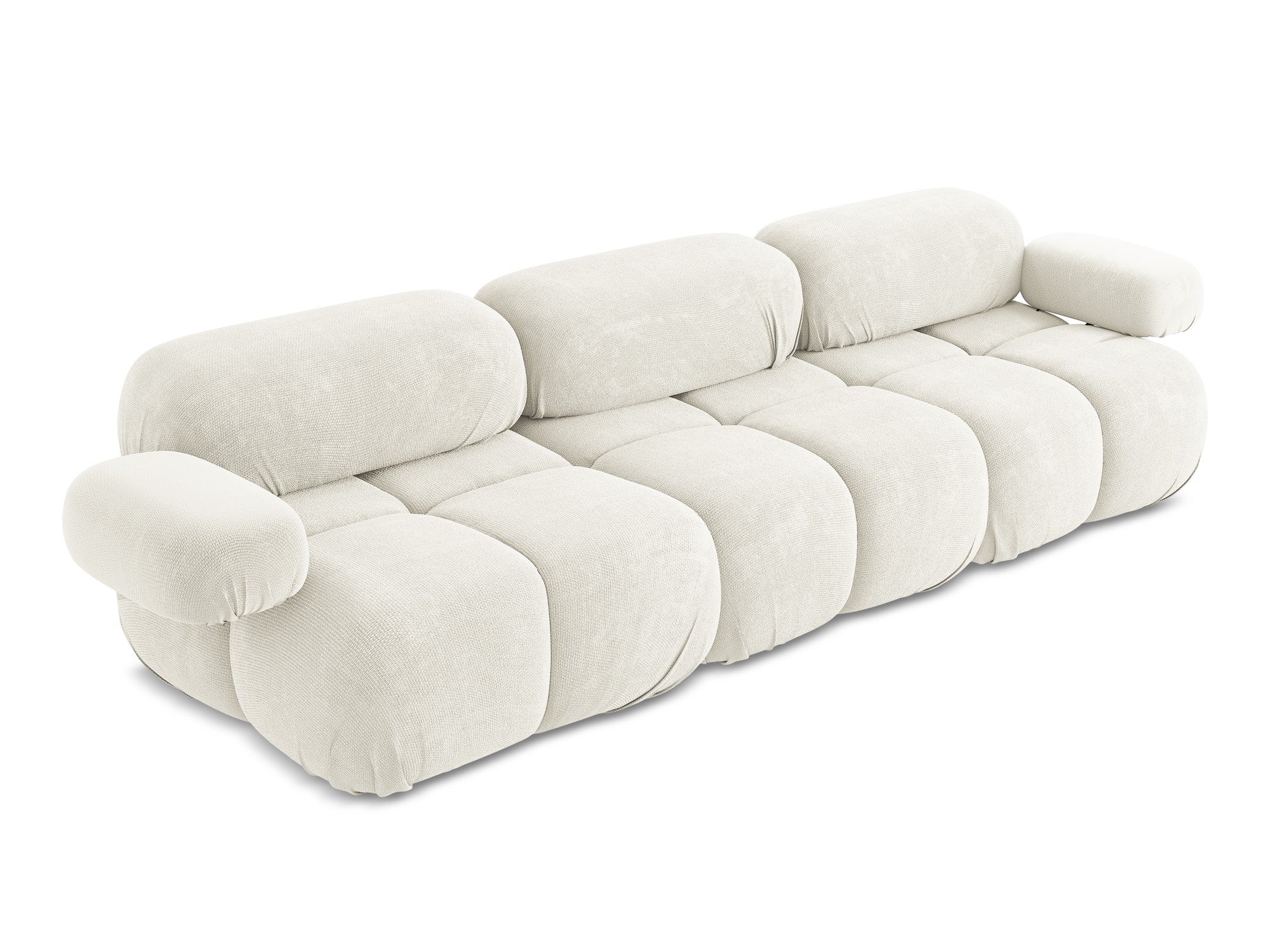 3-seater modular sofa LOKUA white chenille