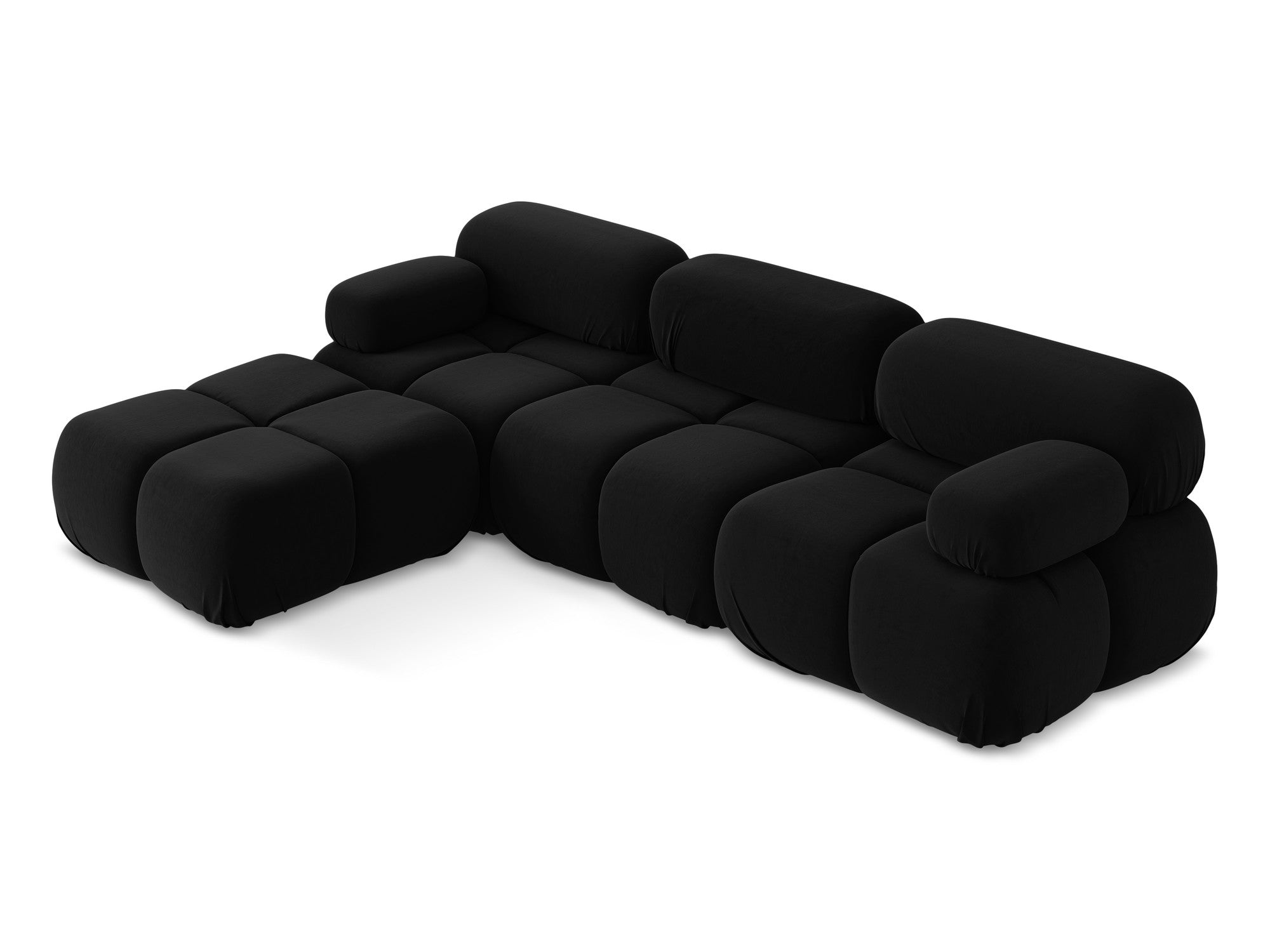 Universal velvet modular corner sofa LOKUA black