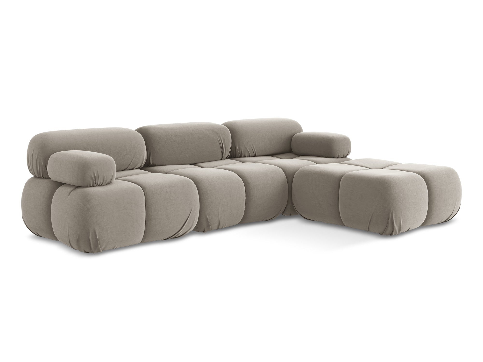Universal velvet modular corner sofa LOKUA taupe