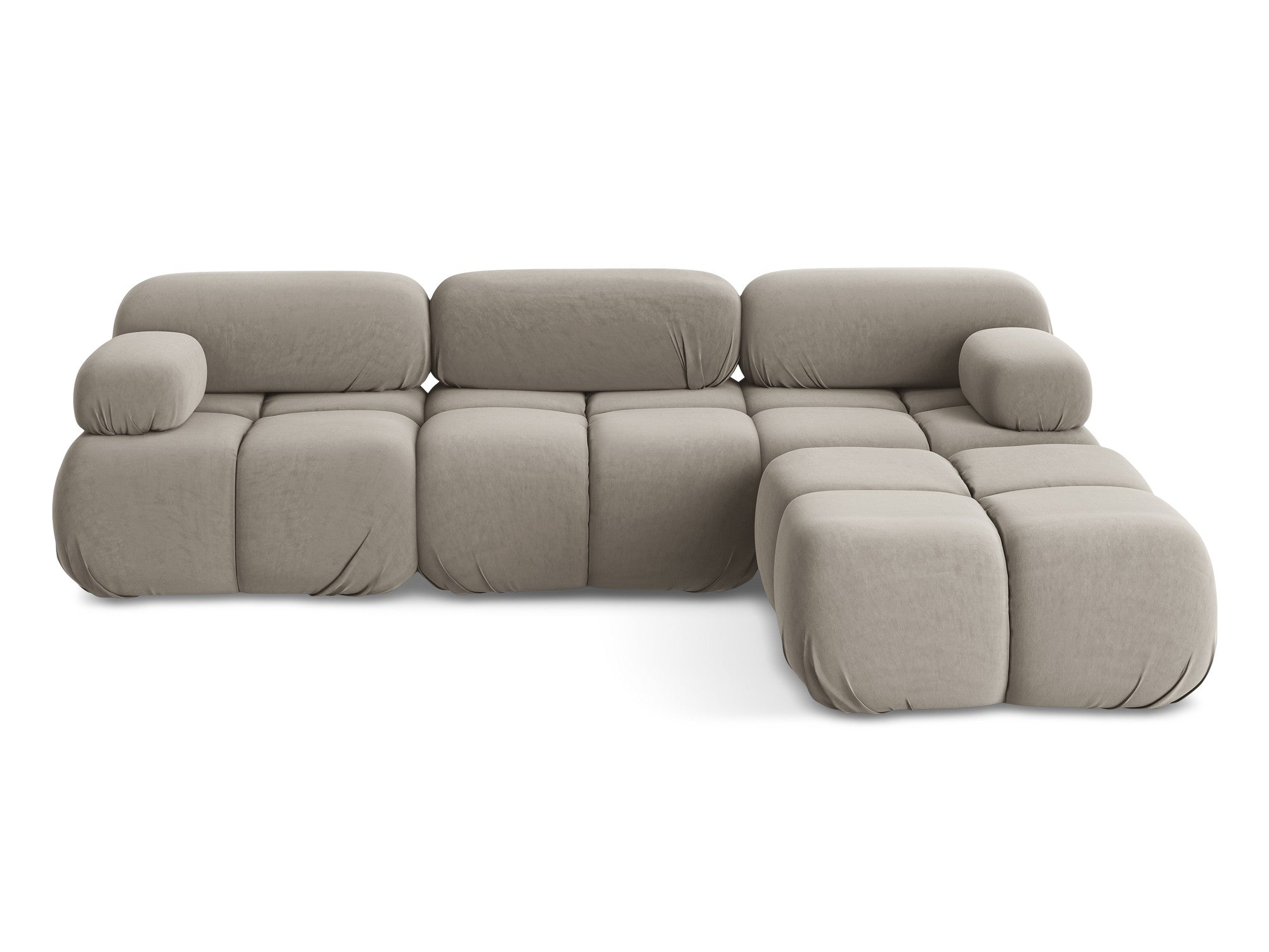 Universal velvet modular corner sofa LOKUA taupe