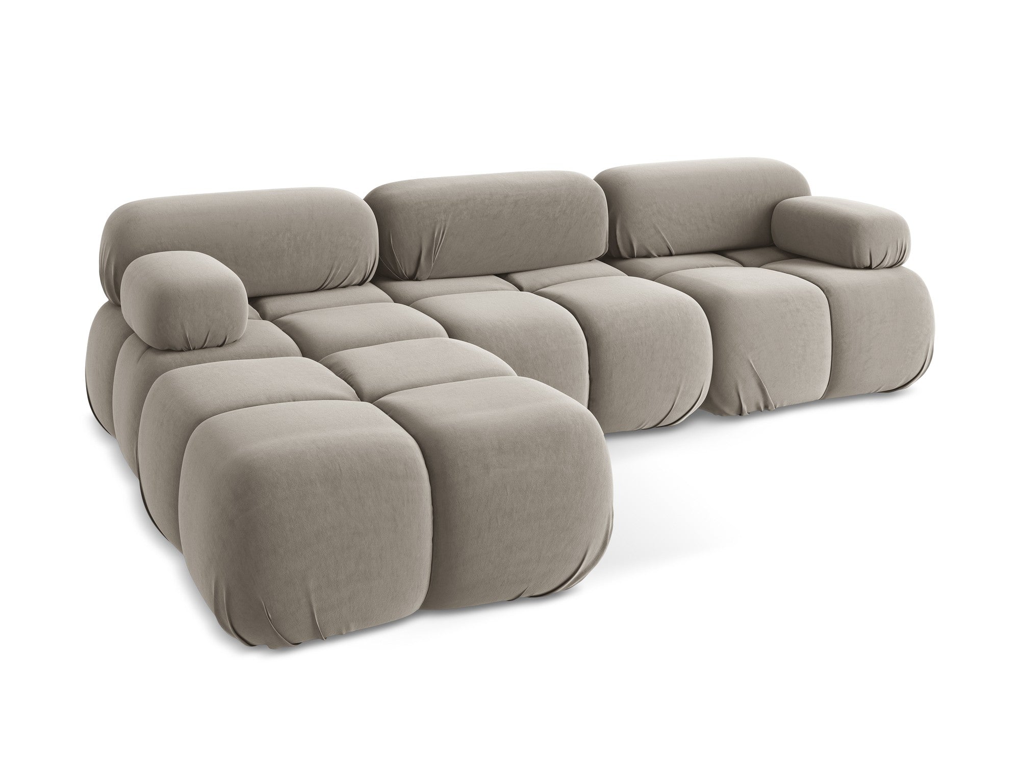 Universal velvet modular corner sofa LOKUA taupe