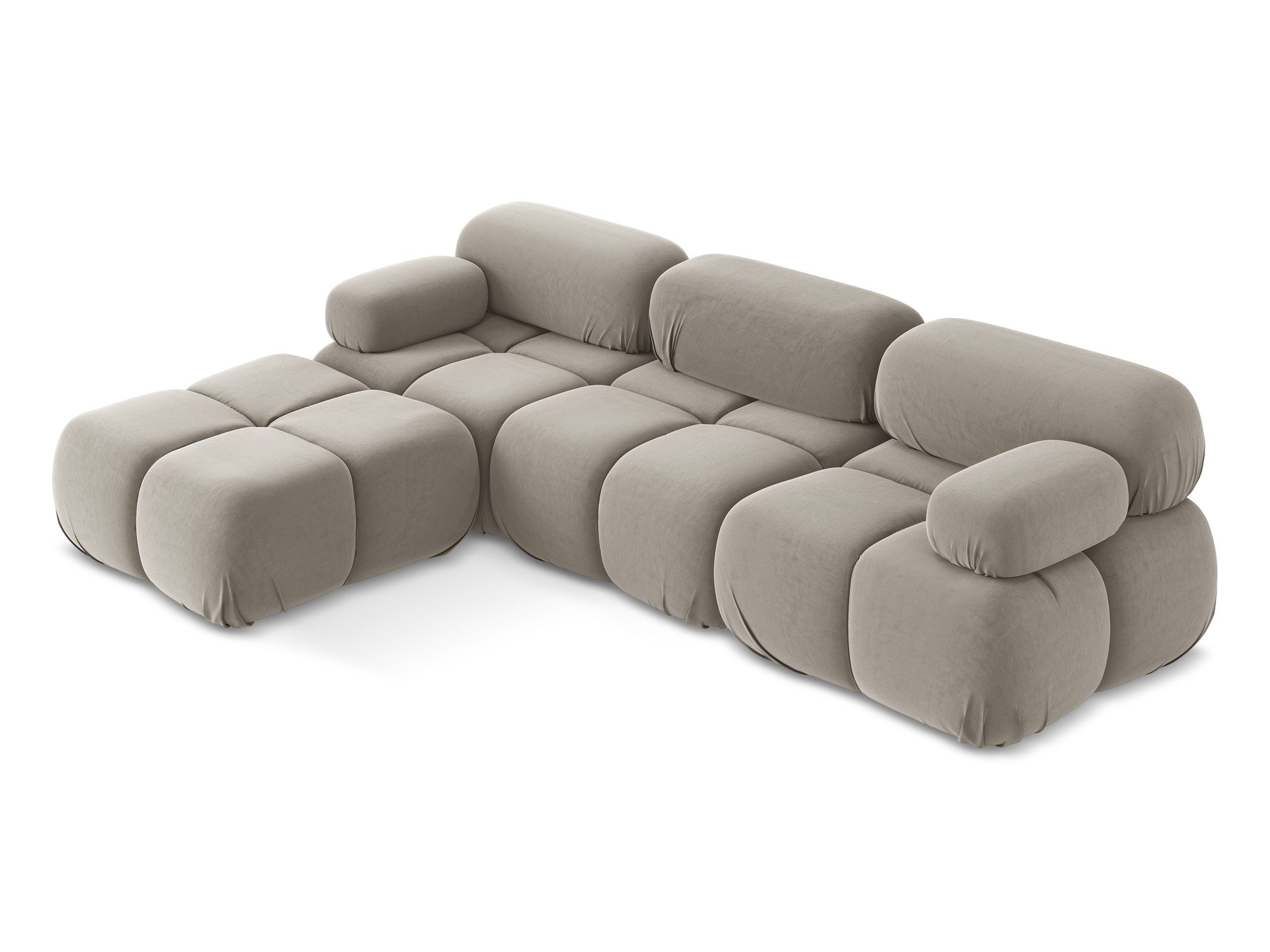 Universal velvet modular corner sofa LOKUA taupe