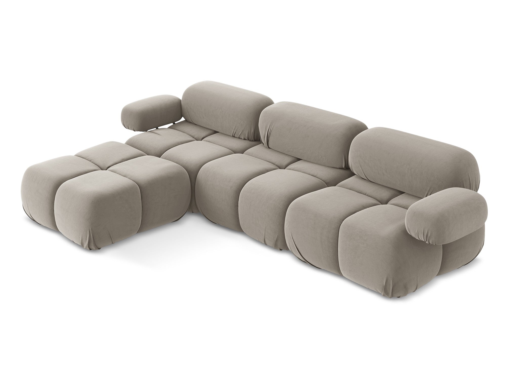 Universal velvet modular corner sofa LOKUA taupe