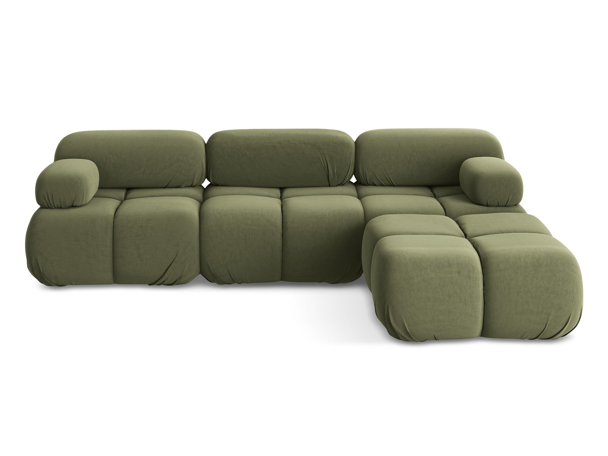 Universal velvet modular corner sofa LOKUA olive