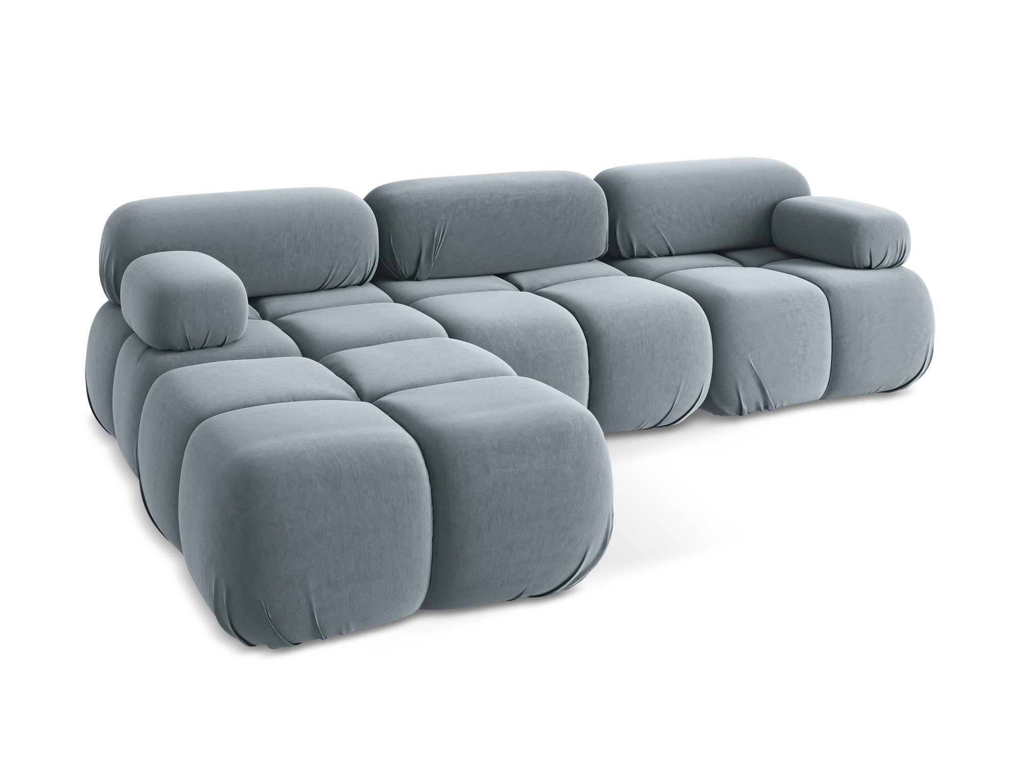 Universal velvet modular corner sofa LOKUA light blue