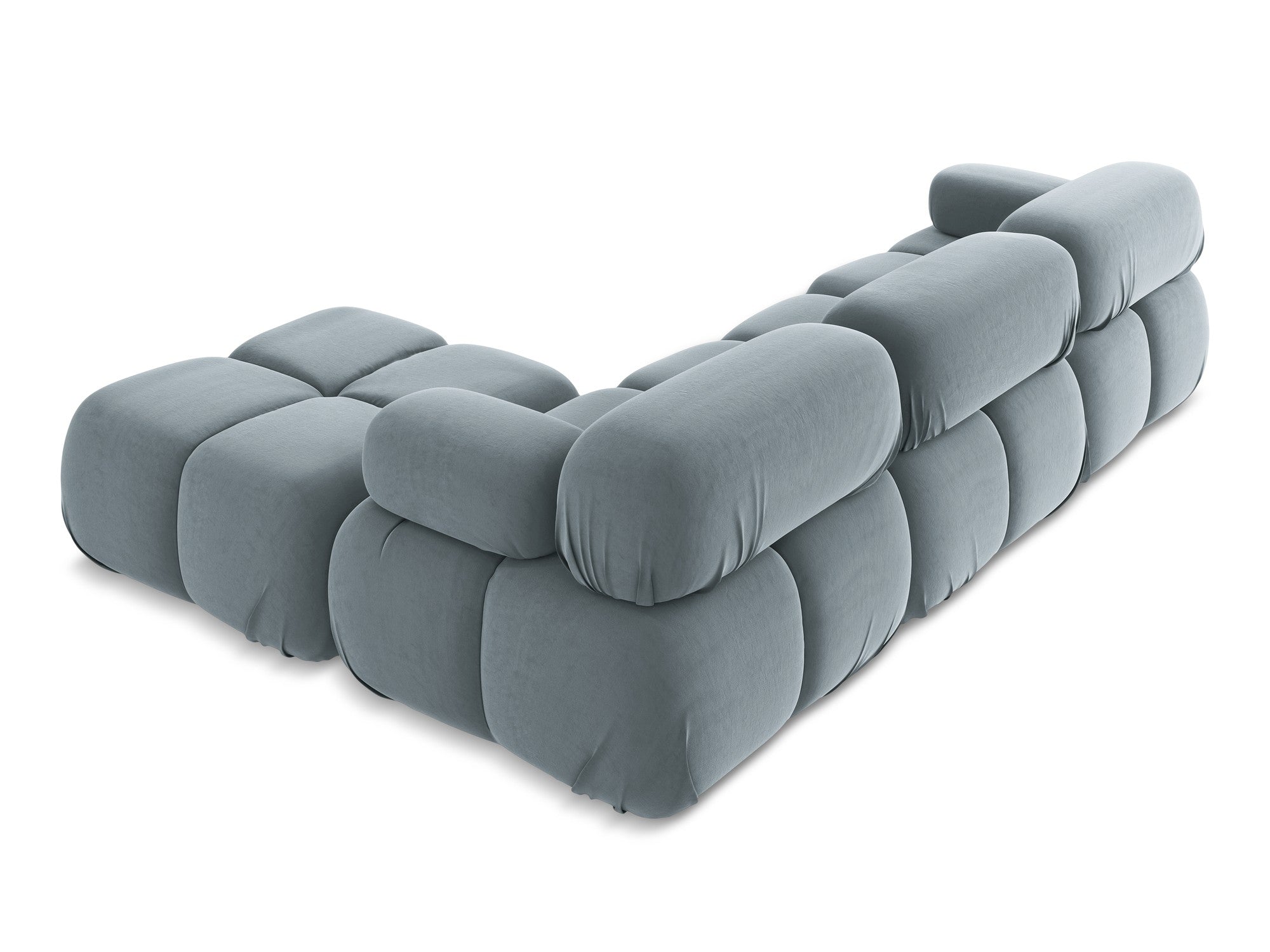 Universal velvet modular corner sofa LOKUA light blue