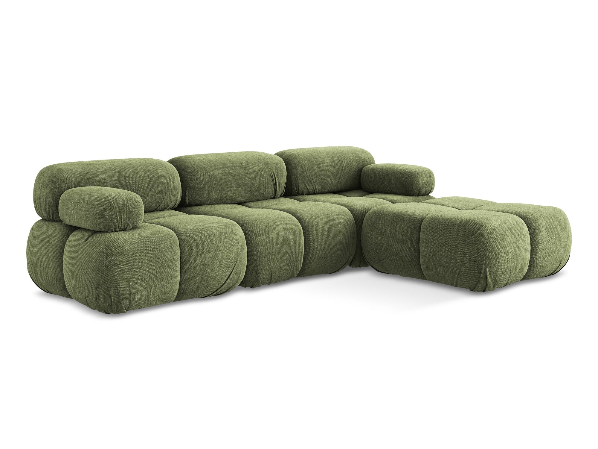 Universal modular corner sofa LOKUA green chenille
