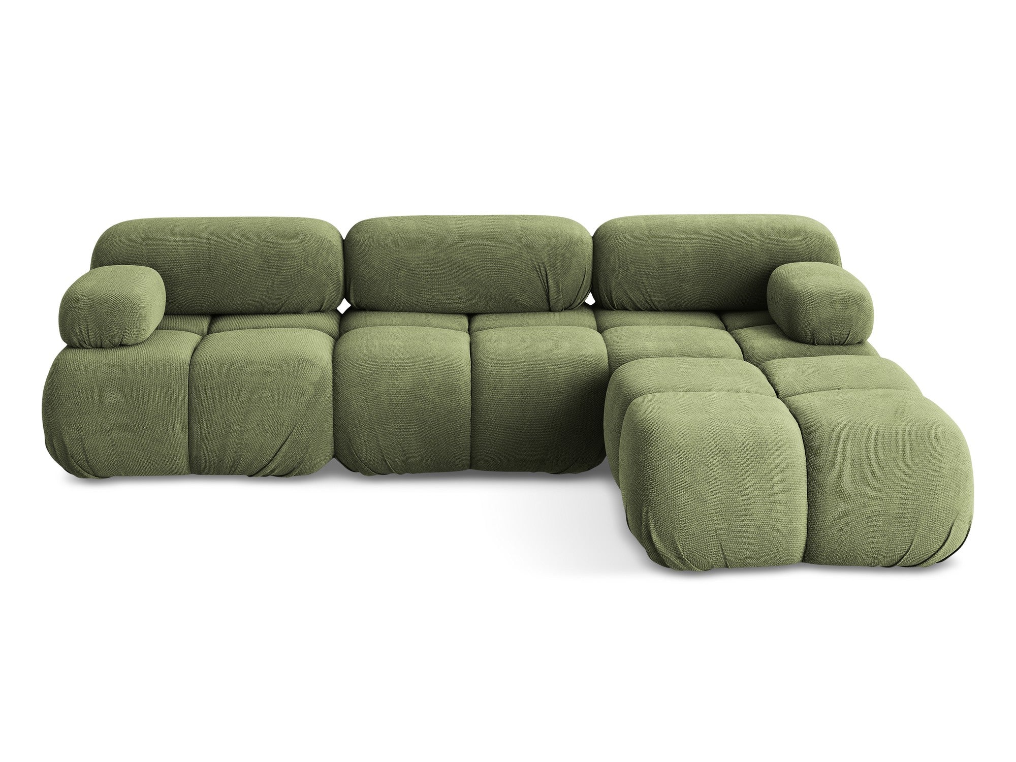 Universal modular corner sofa LOKUA green chenille