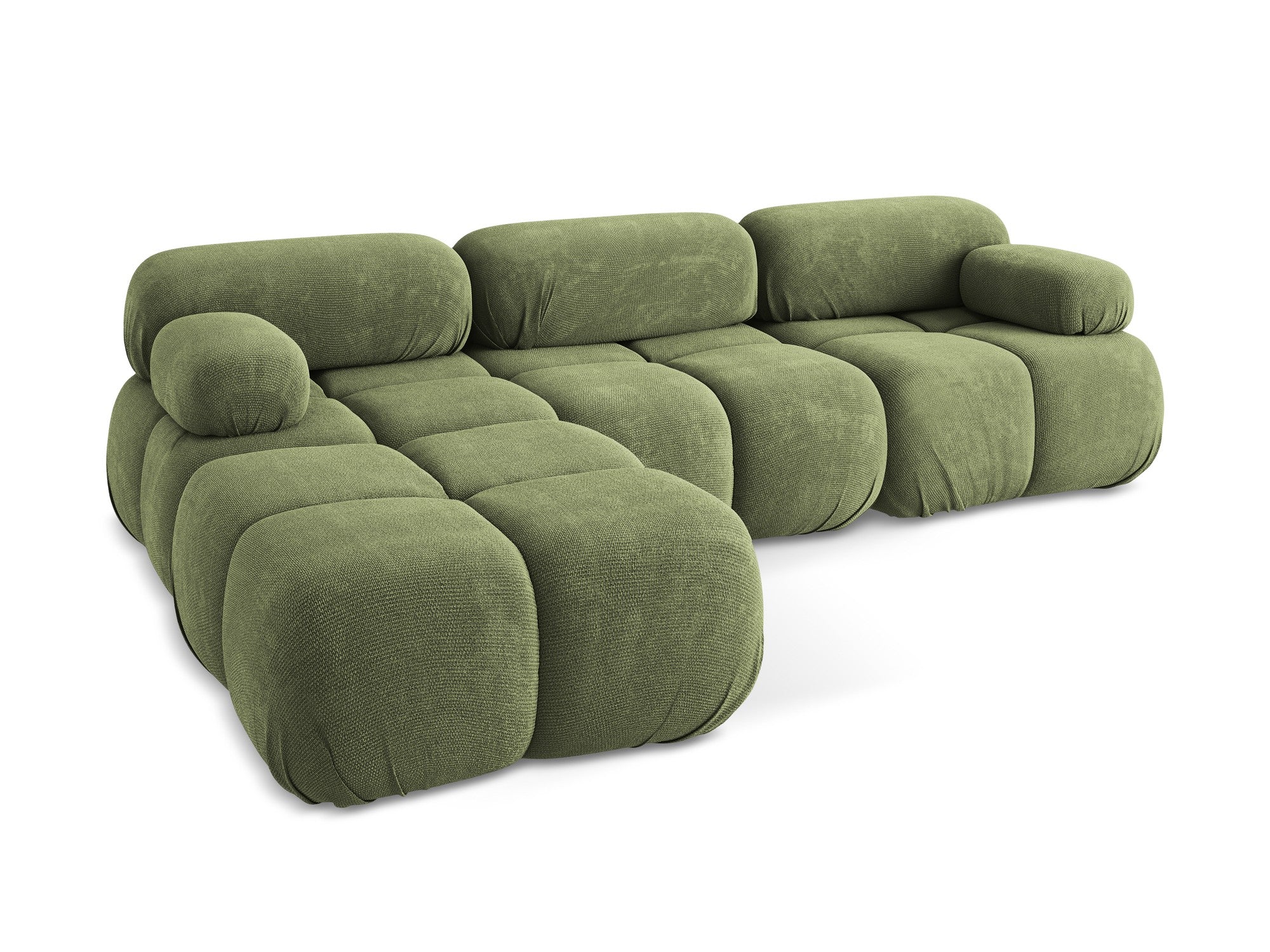 Universal modular corner sofa LOKUA green chenille