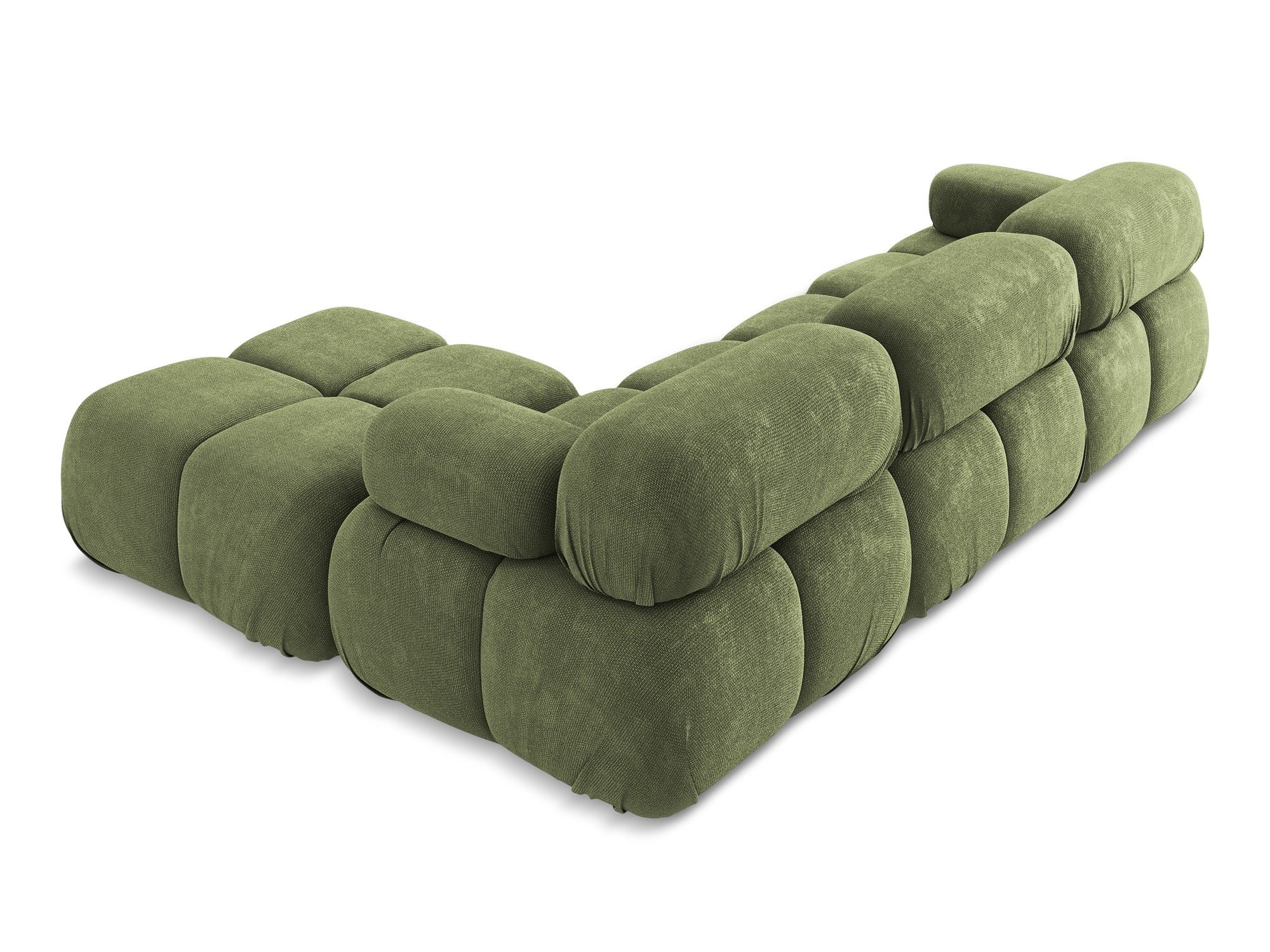 Universal modular corner sofa LOKUA green chenille