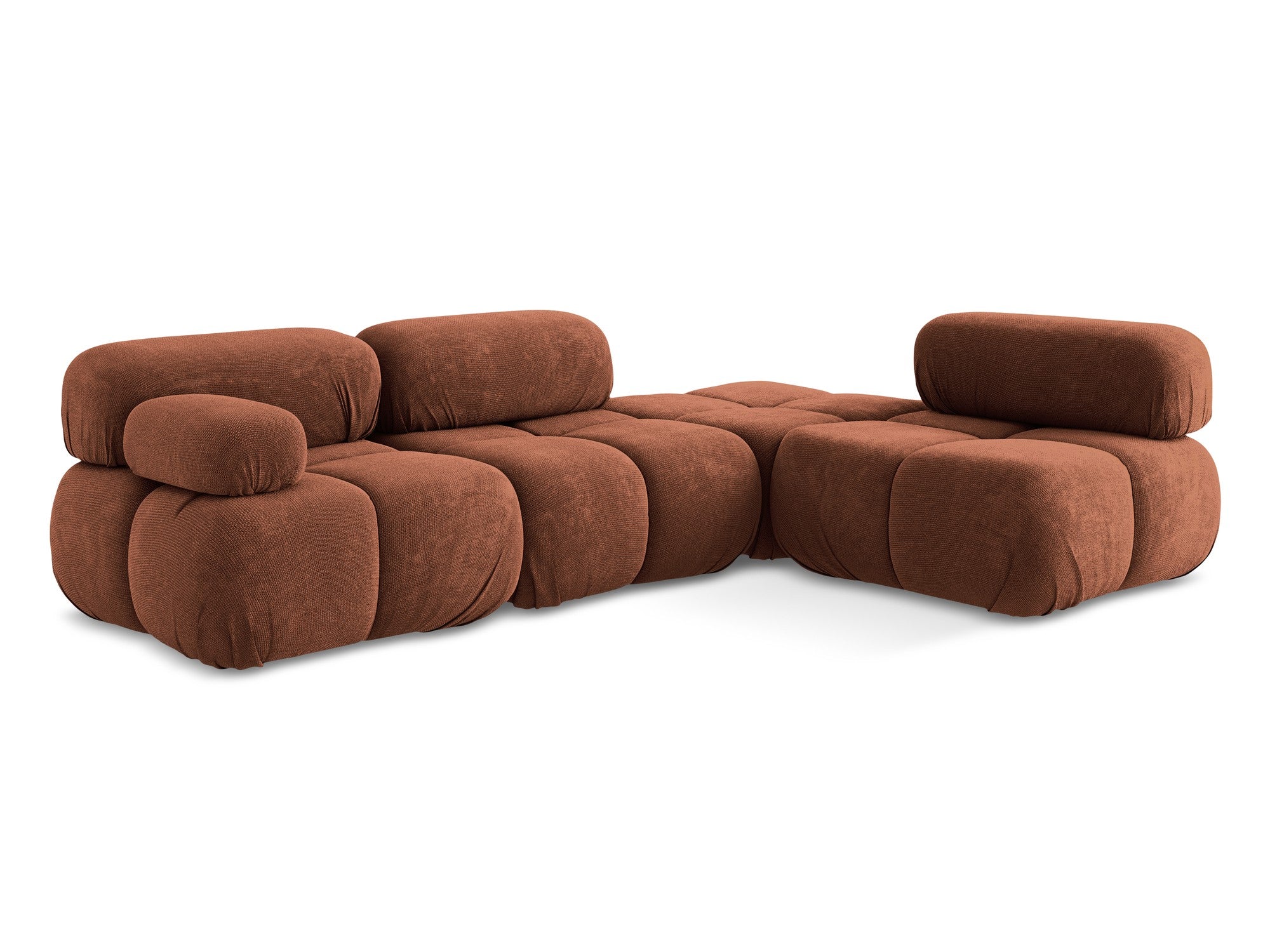 Right-facing modular corner sofa LOKUA terracotta chenille