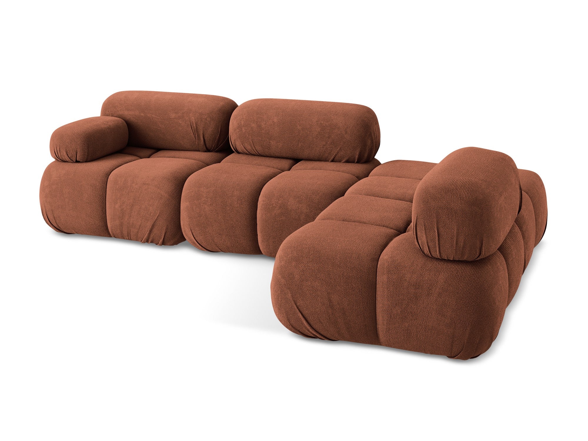 Right-facing modular corner sofa LOKUA terracotta chenille