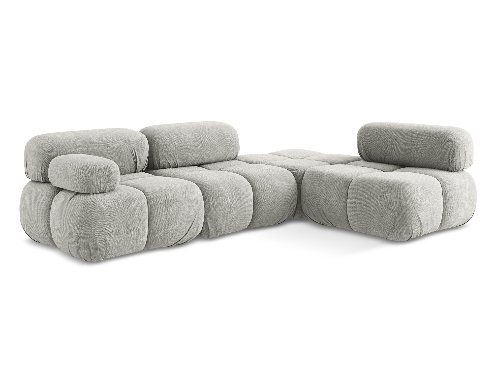 Right-facing modular corner sofa LOKUA light gray chenille