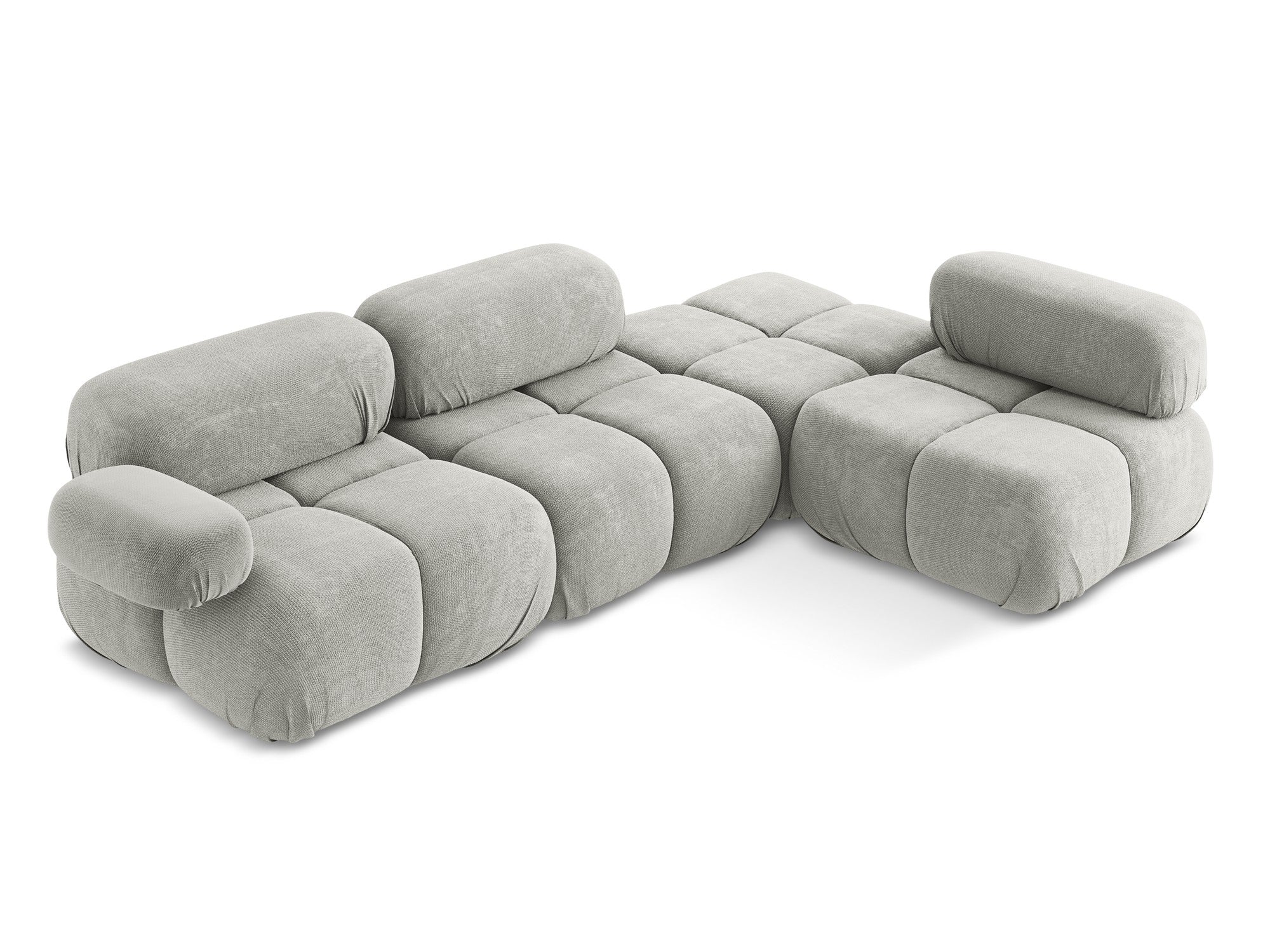 Right-facing modular corner sofa LOKUA light gray chenille