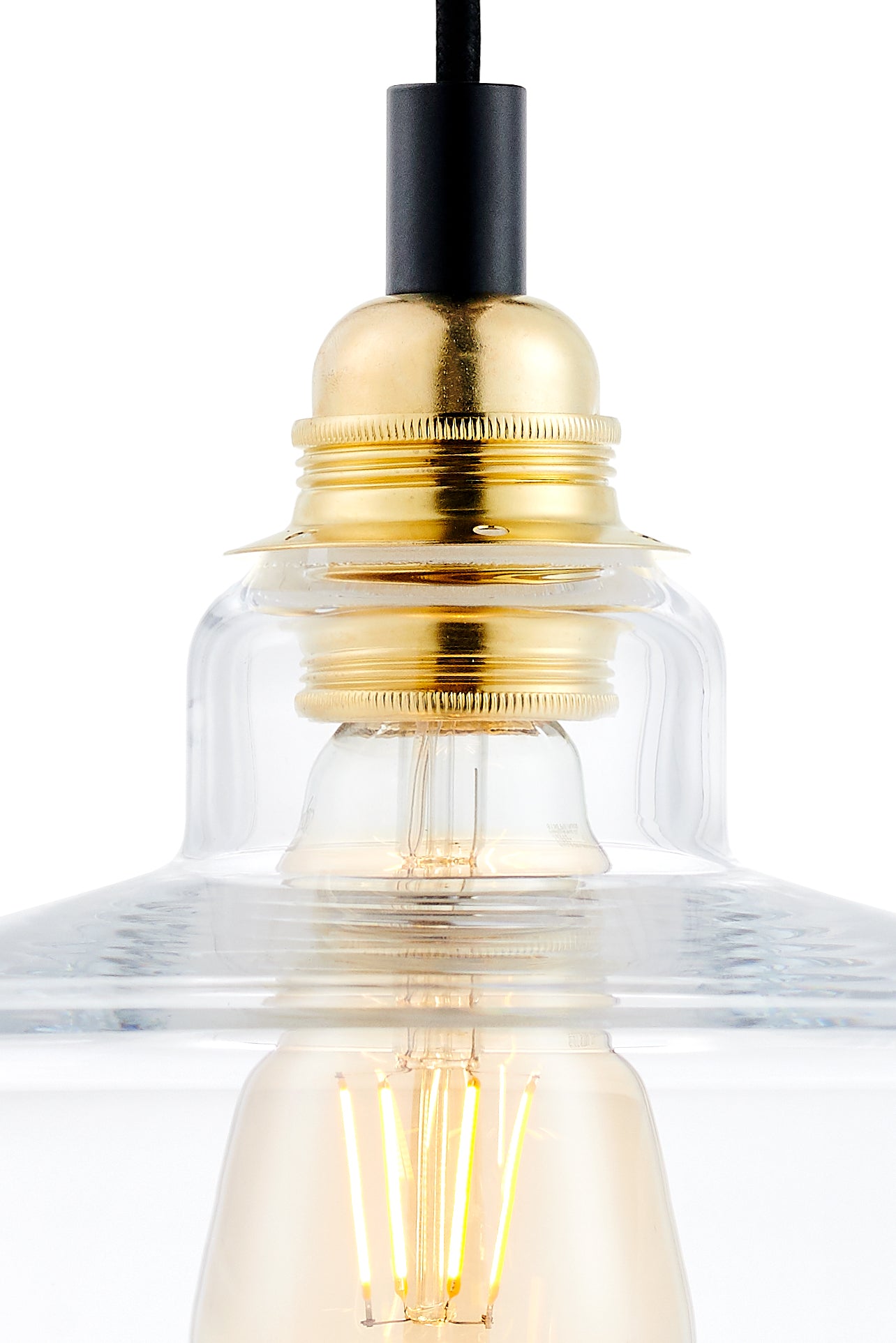 LONGIS III transparent pendant lamp with gold