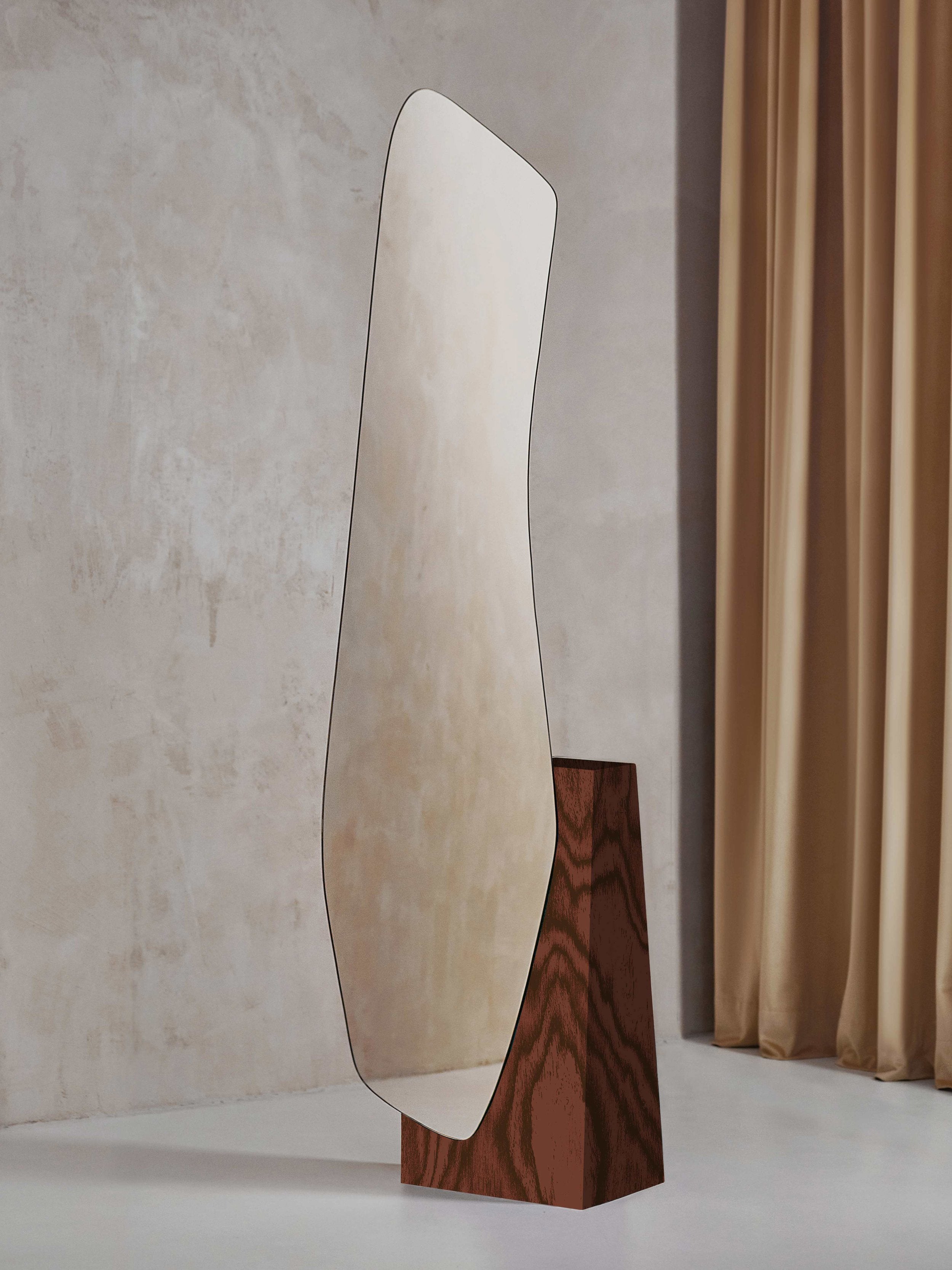LAKE 5 ALPI gray wooden veneer floor mirror
