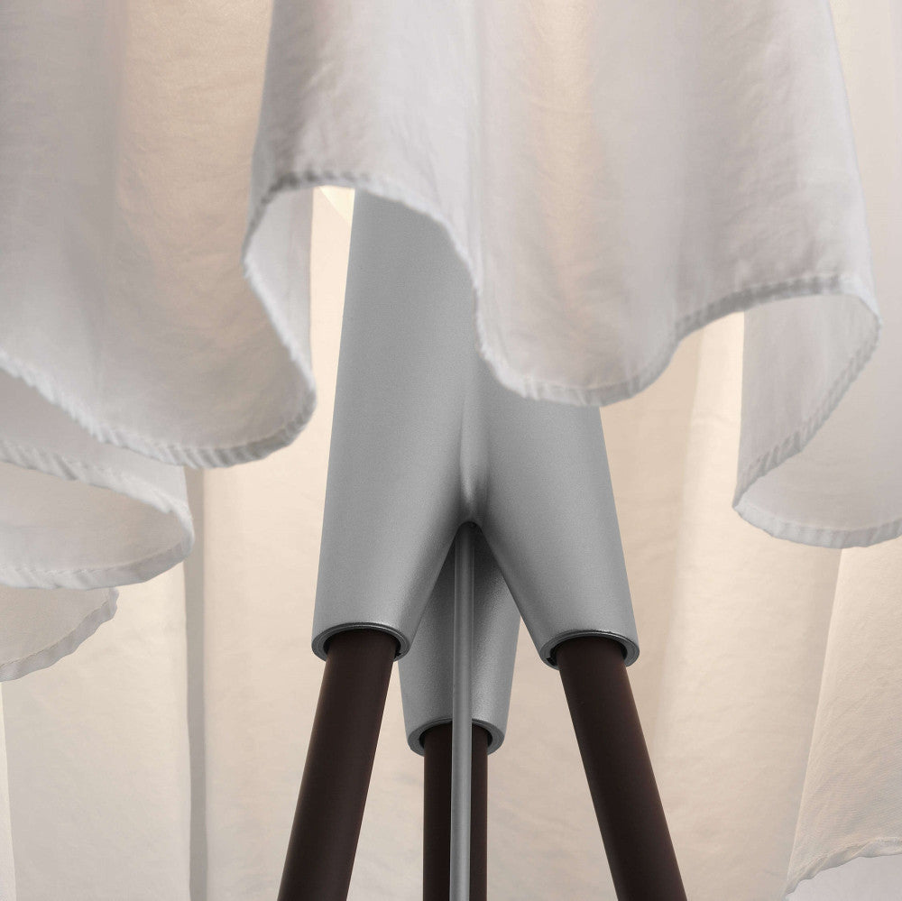 Floor lamp ROSY ANGELIS gray with brown base