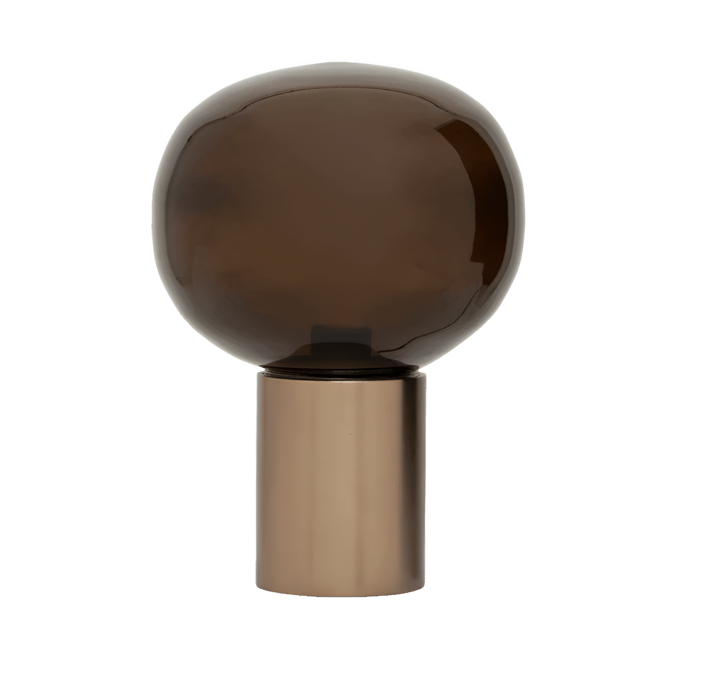 Brun table lamp brown glass with a golden base
