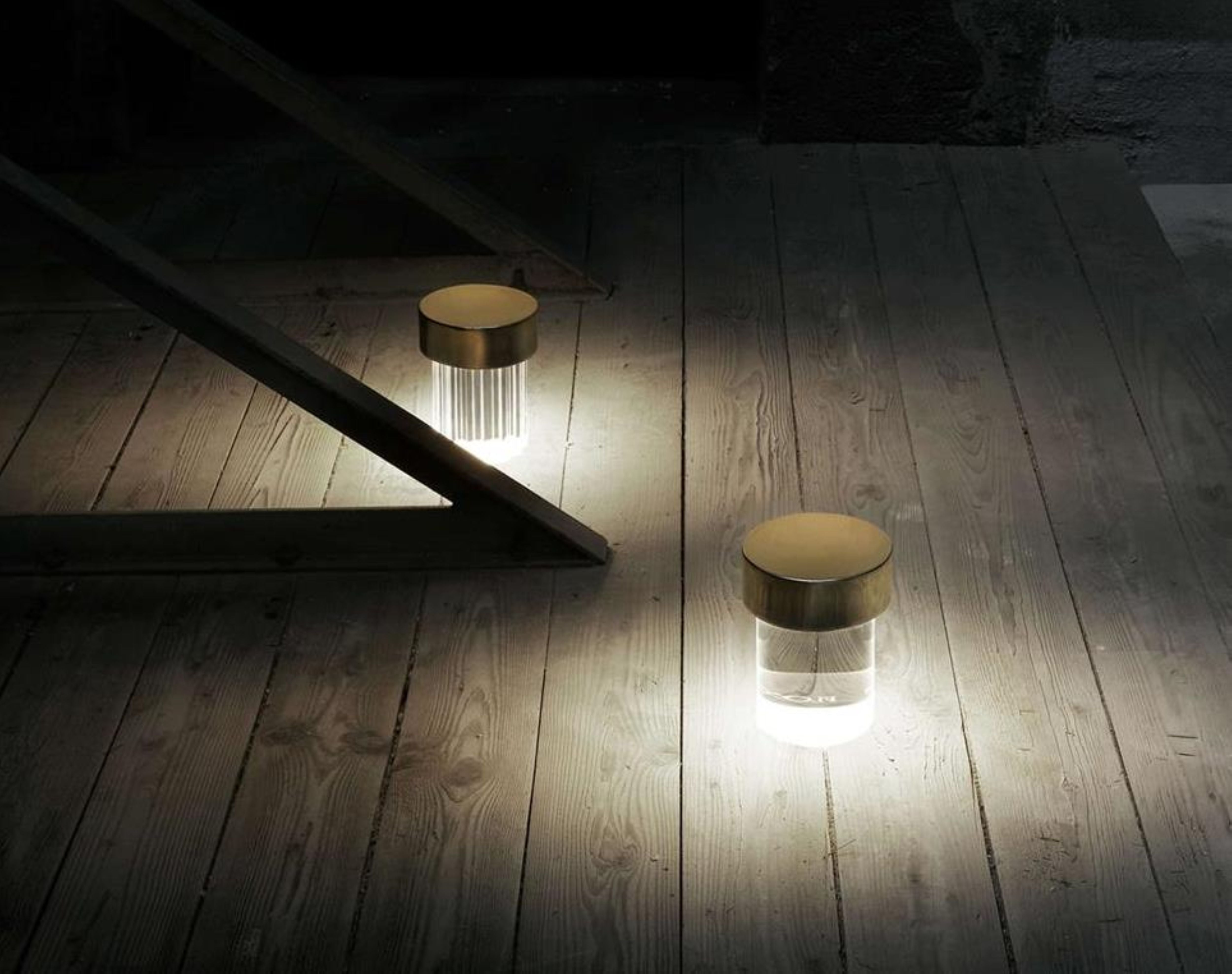 LAST ORDER FLUTED Portable Lamp in Brass