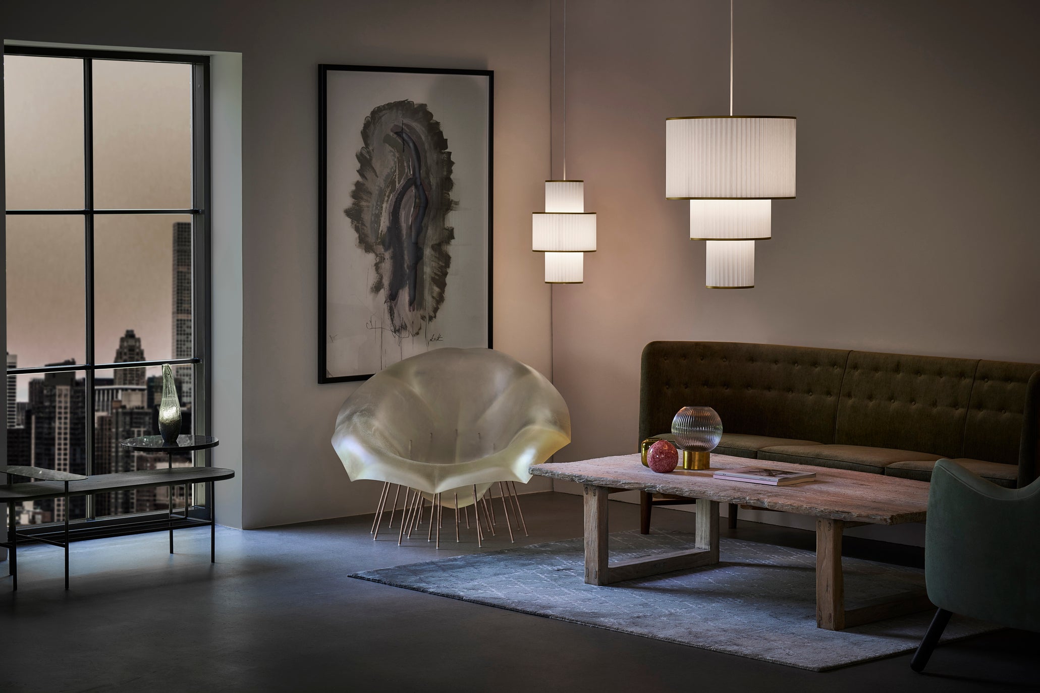 Hanging Lamp MODEL 112 PLIVELLO white with gold