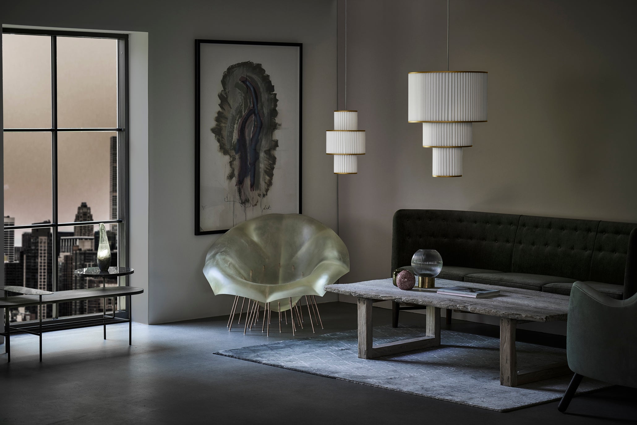 Hanging Lamp MODEL 112 PLIVELLO white with gold