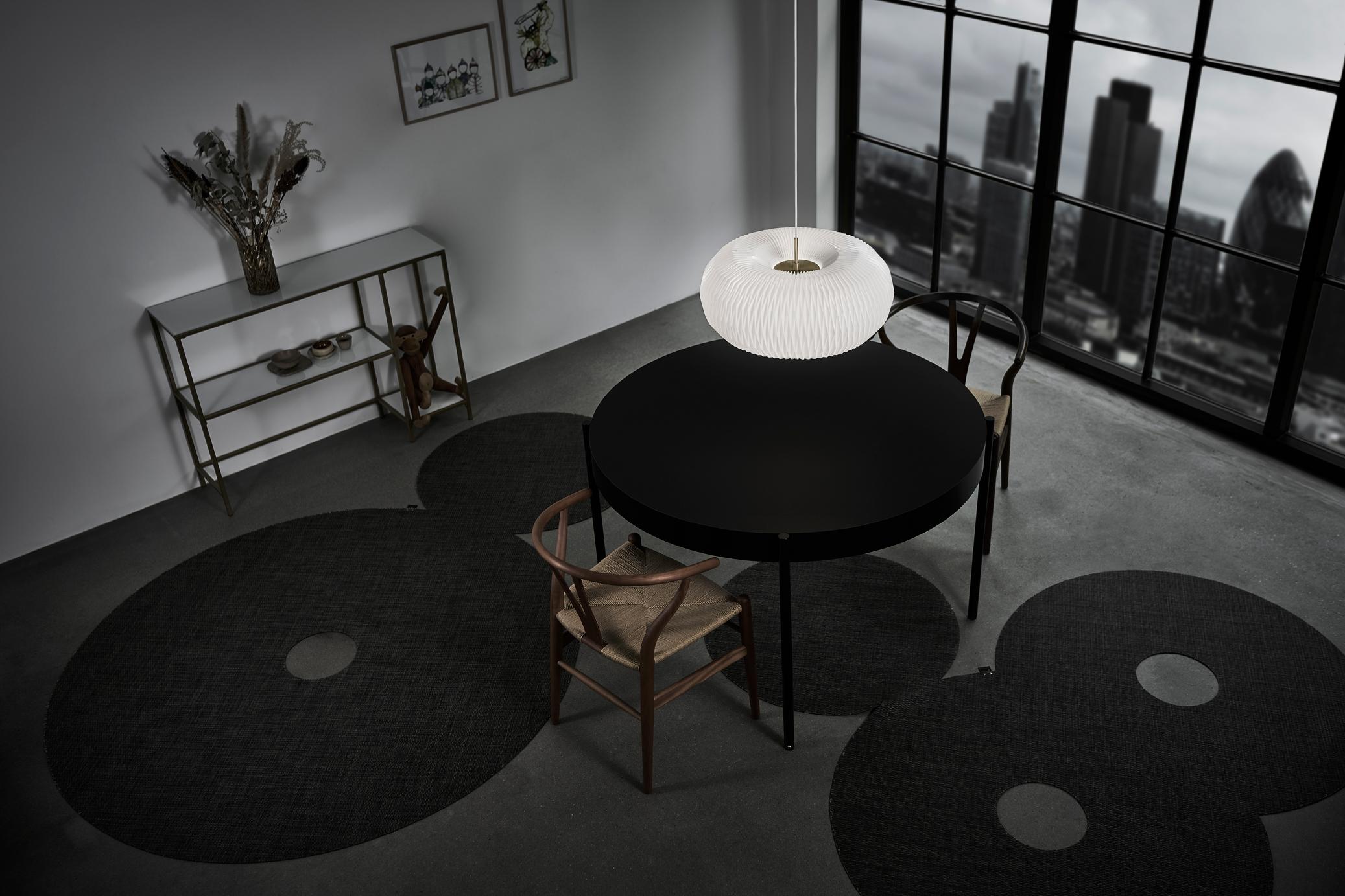 Hanging Lamp MODEL 195 DONUT white with silver
