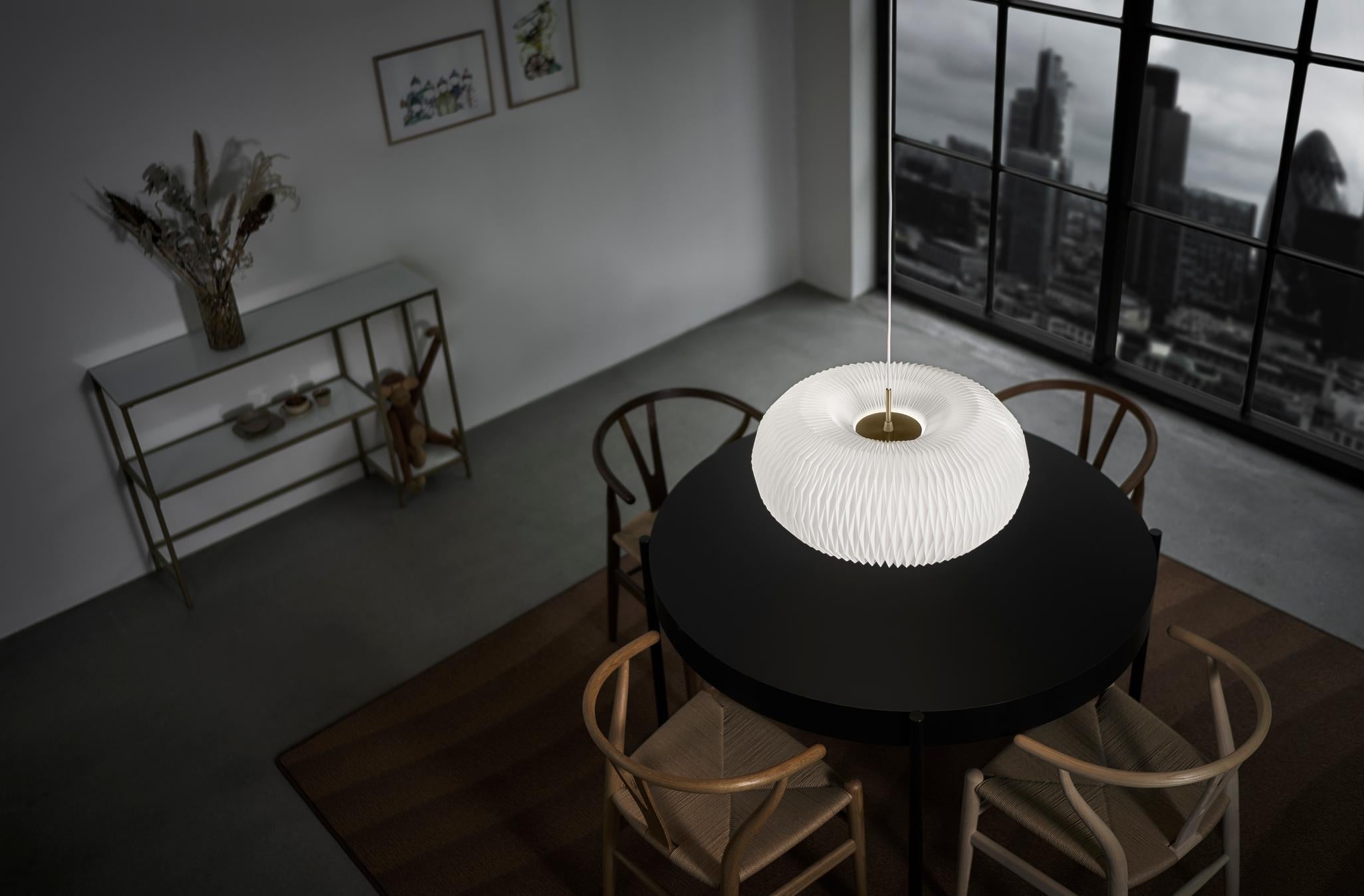 Hanging Lamp MODEL 195 DONUT white with gold