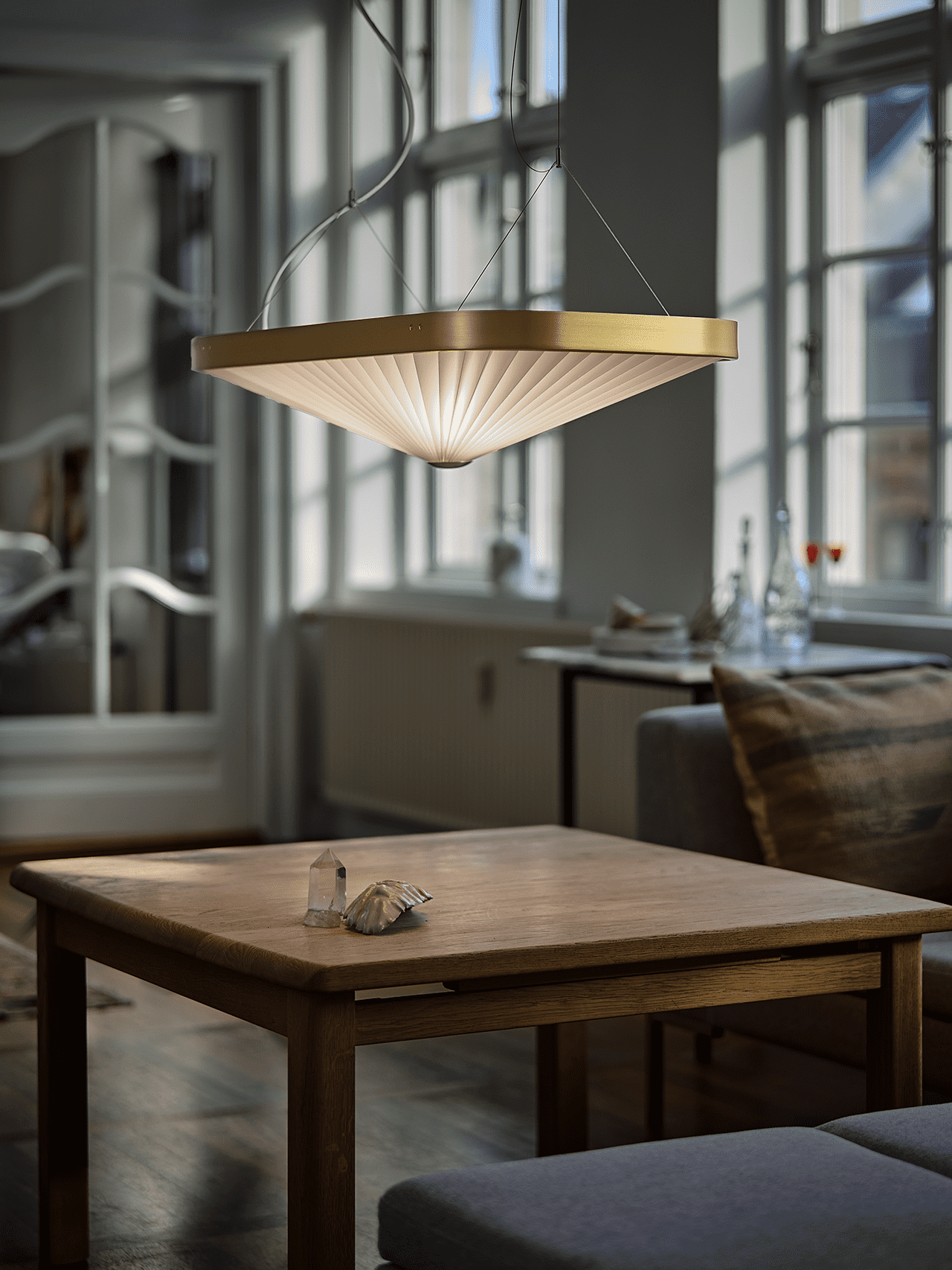Hanging Lamp MODEL 197 CELINE white with gold