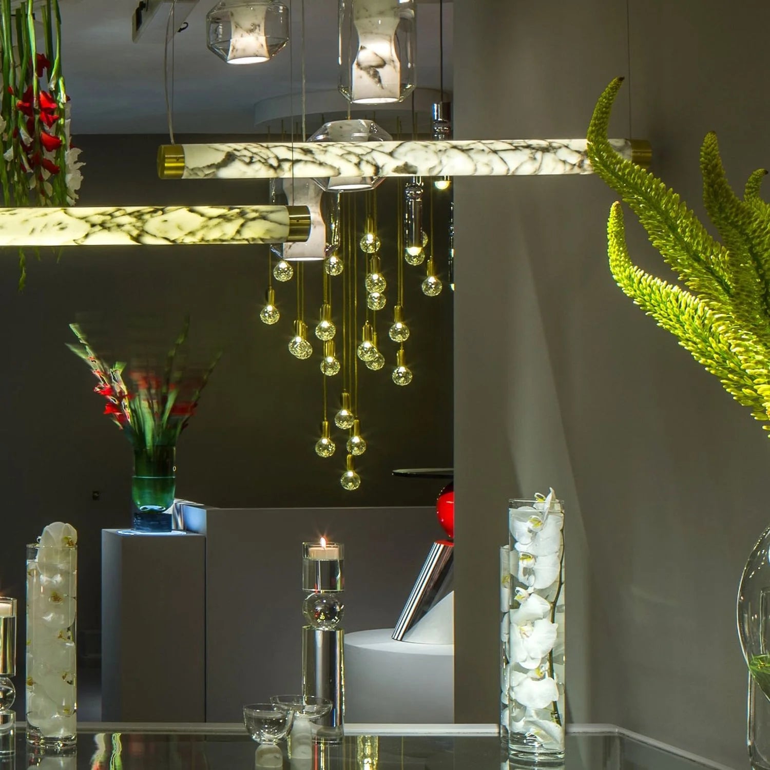3-Point Pendant Lamp CHAMBER Marble