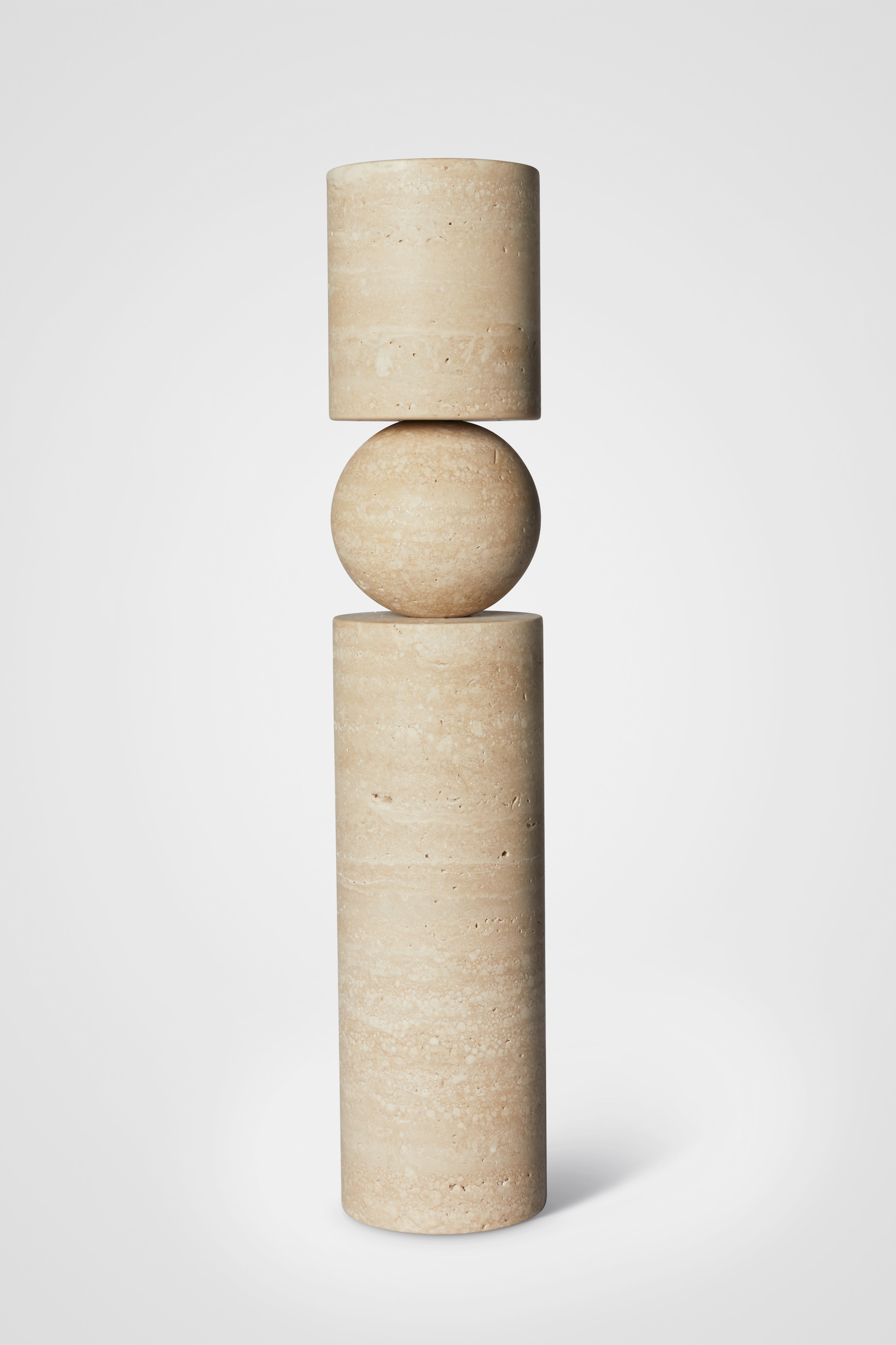 FULCRUM Beige Travertine Candle Holder