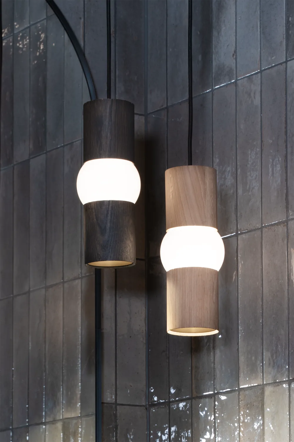 LIGHTBONE pendant lamp black oak