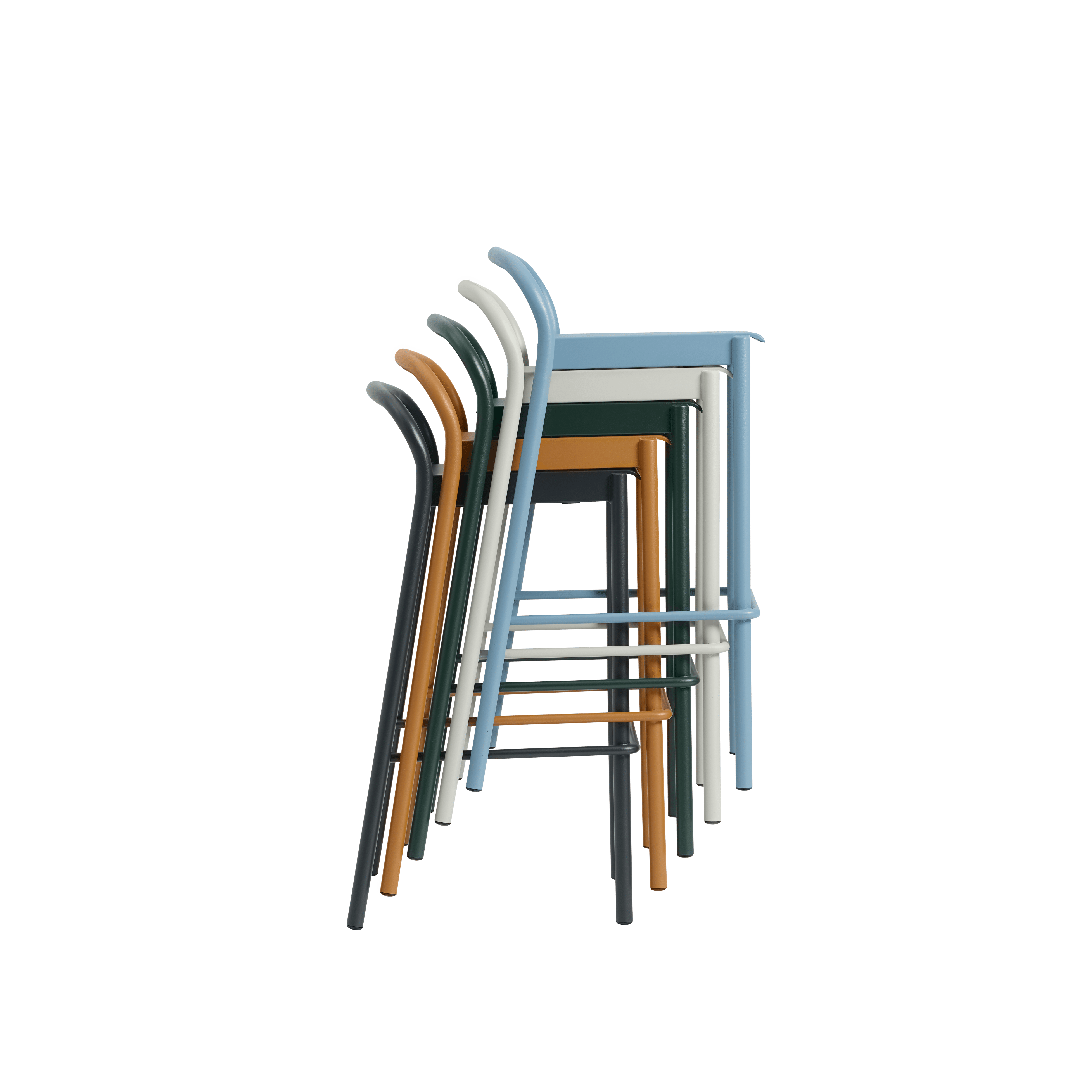 Outdoor Stool LINEAR Black Steel