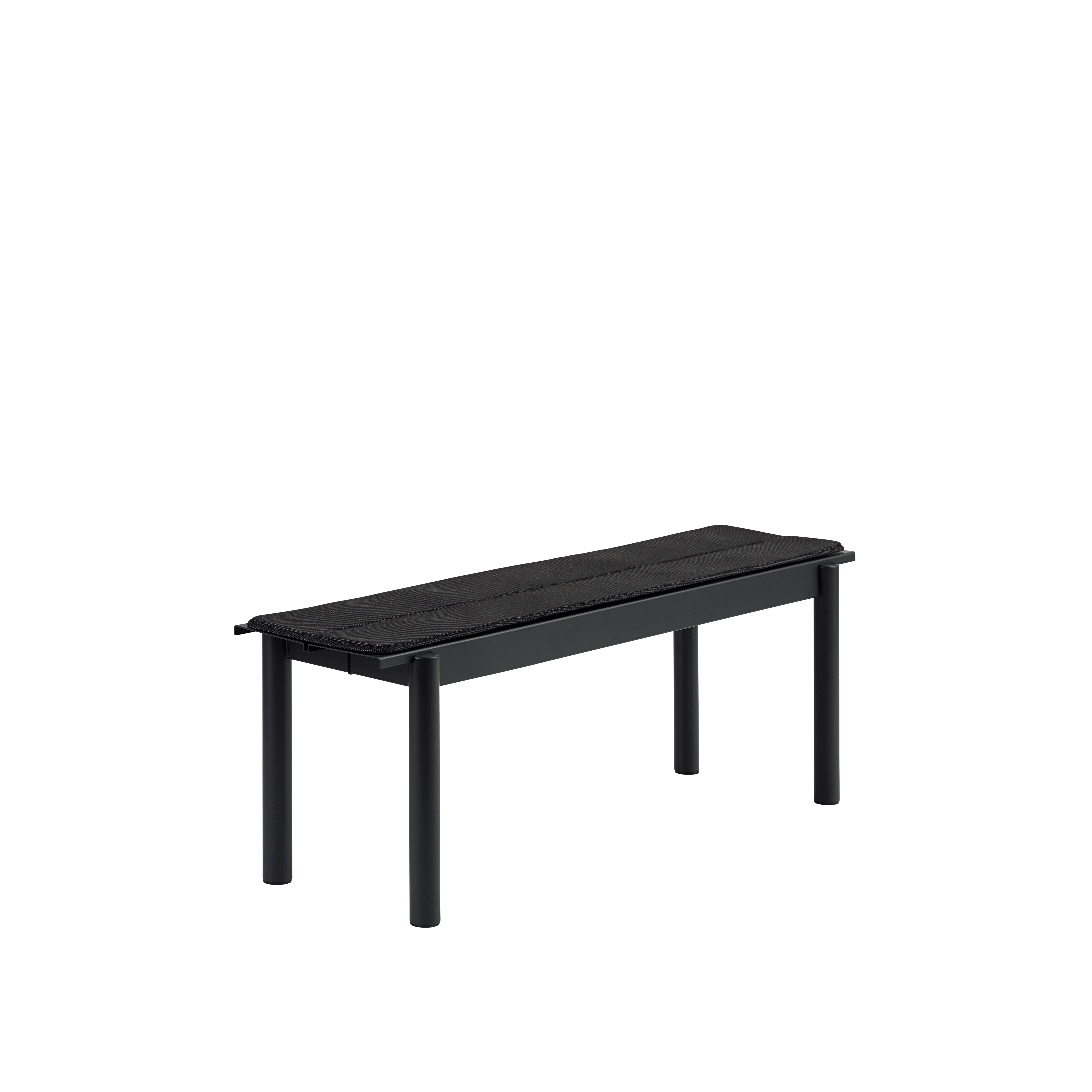 LINEAR Black Steel Outdoor Bench