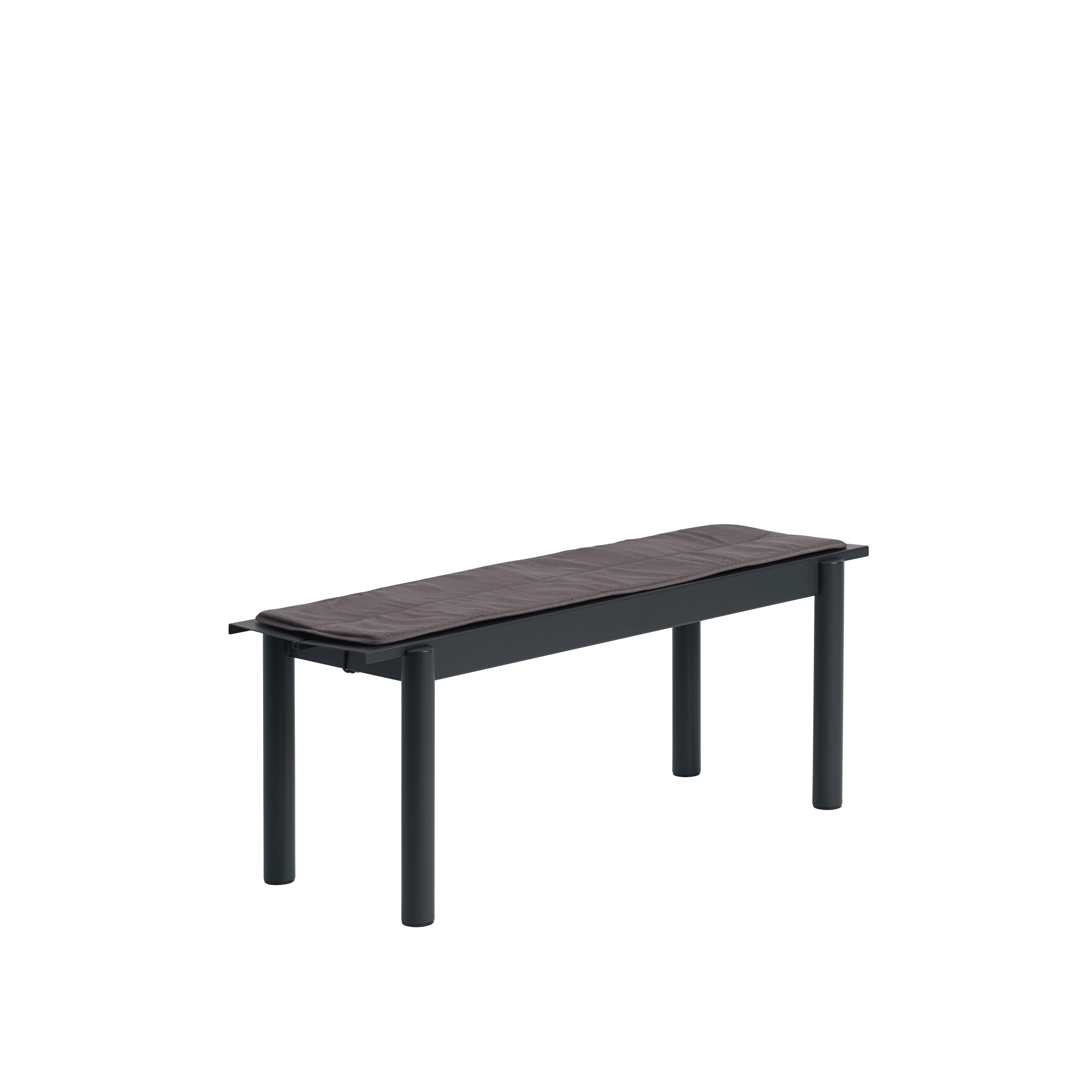 LINEAR Black Steel Outdoor Bench