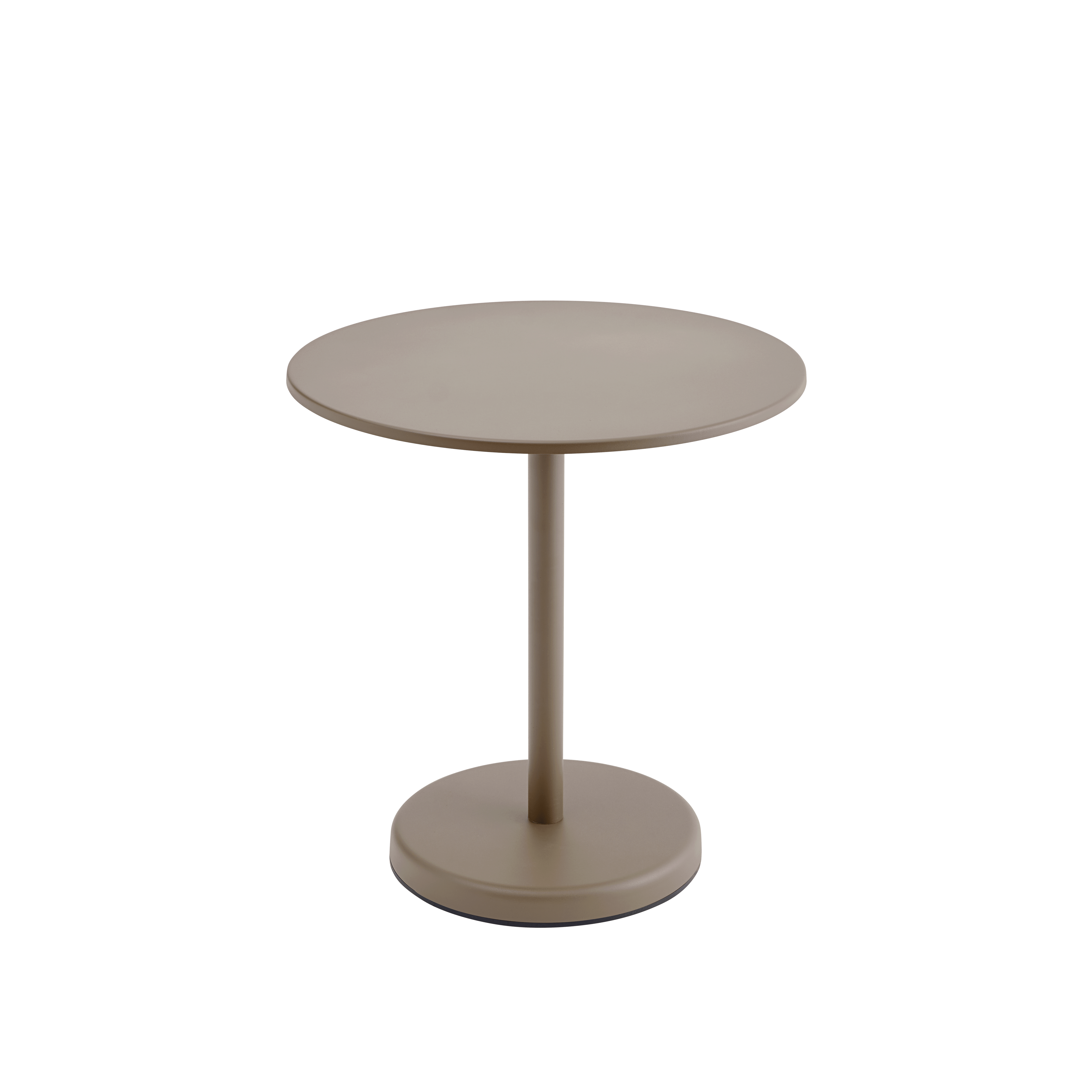 Round outdoor bar table LINEAR taupe steel
